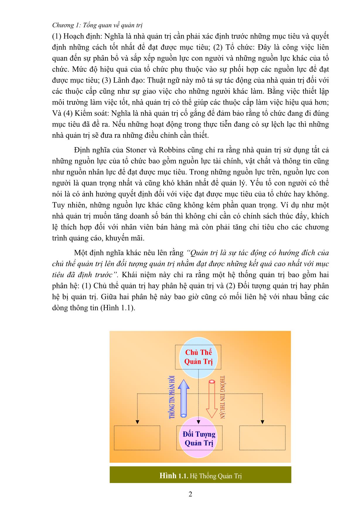 Giáo trình môn Quản trị học (Phần 1) trang 2