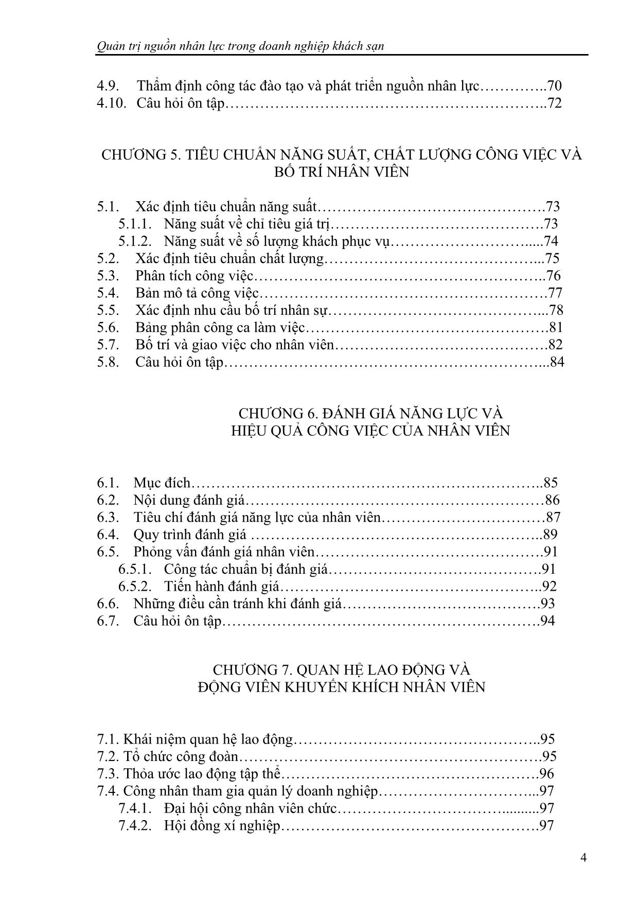 Giáo trình Quản trị nguồn nhân lực trong doanh nghiệp khách sạn trang 4