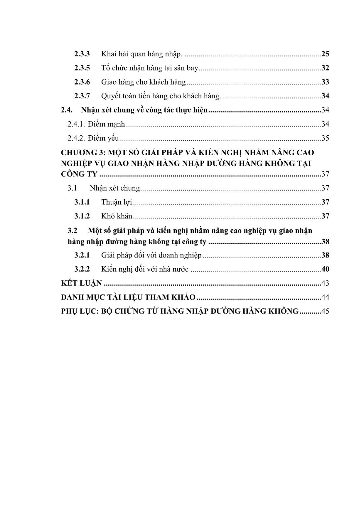 Đề tài Tổ chức và thực hiện nghiệp vụ giao nhận nhập khẩu đường hàng không tại công ty TNHH NSX trang 7
