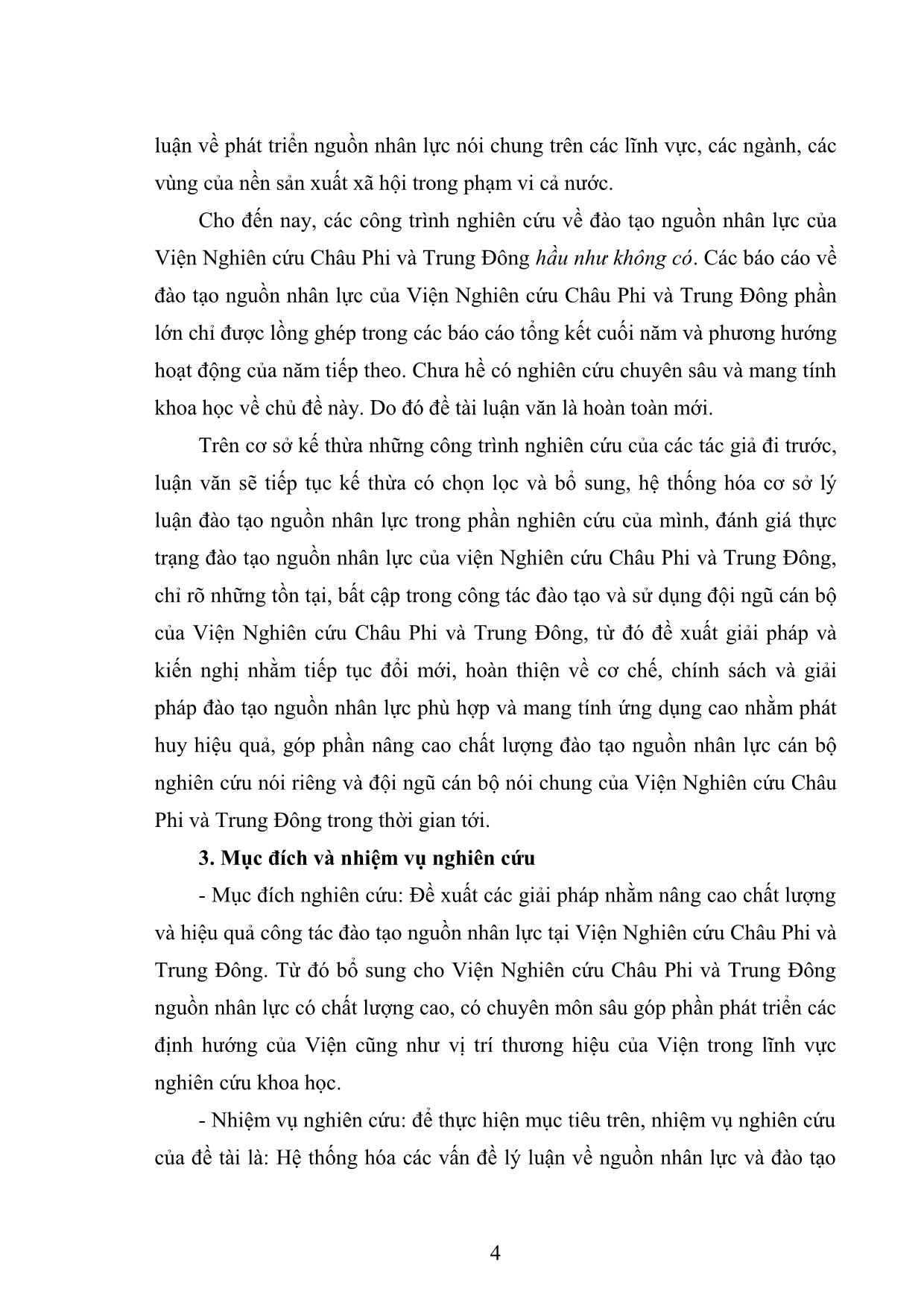 Luận văn Đào tạo nguồn nhân lực tại viện nghiên cứu châu Phi và Trung Đông trang 8