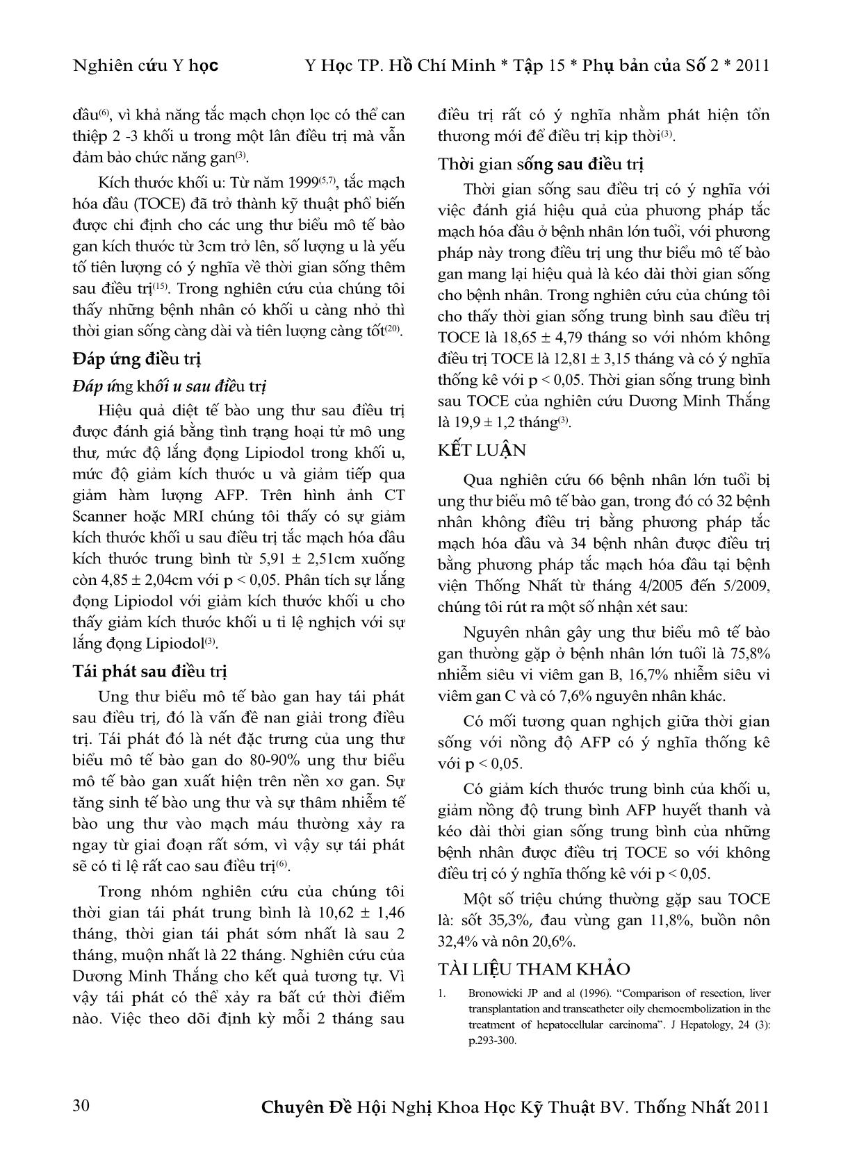 Bước đầu nhận xét kết quả thuyên tắc mạch hóa dầu trong điều trị ung thư biểu mô tế bào gan nguyên phát ở bệnh nhân lớn tuổi tại bệnh viện thống nhất trang 6