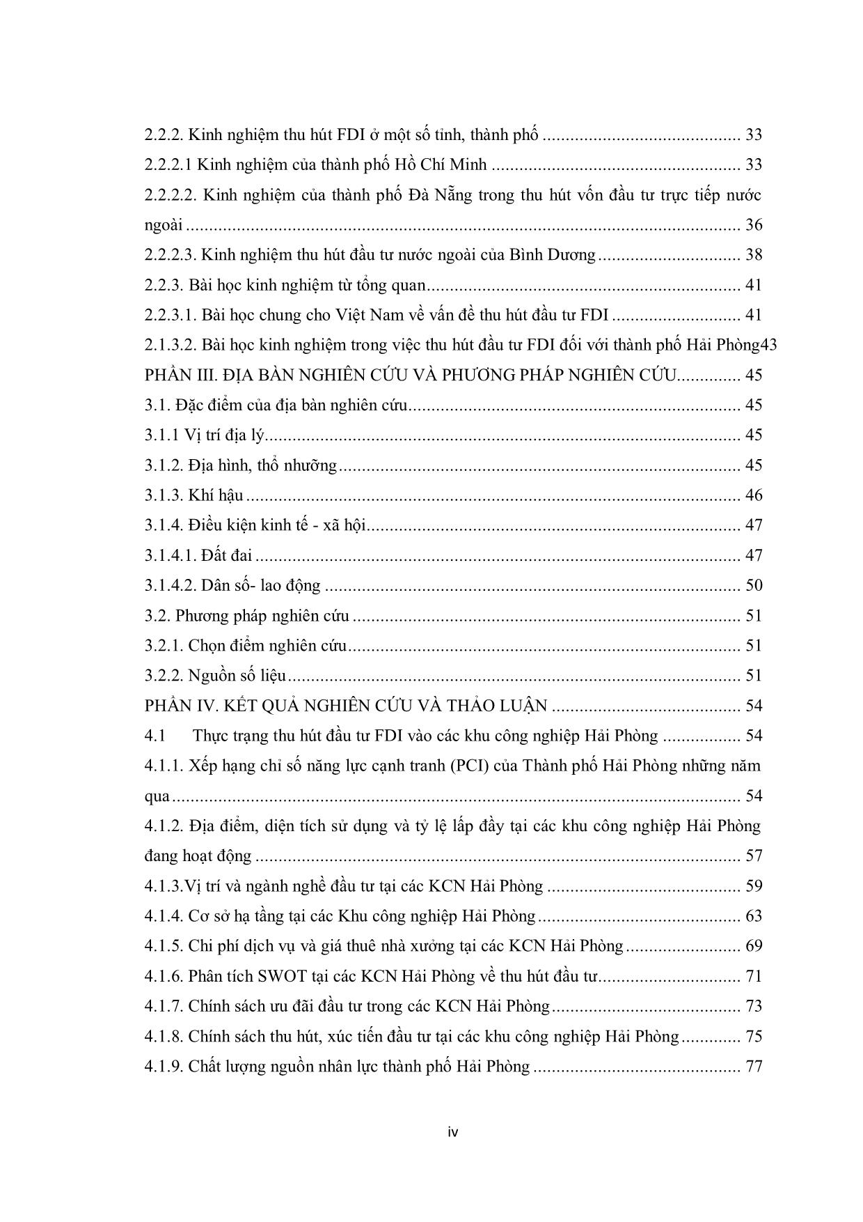 Tóm tắt Luận văn Giải pháp tăng cường thu hút đầu tư FDI vào các khu công nghiệp Hải Phòng trang 6