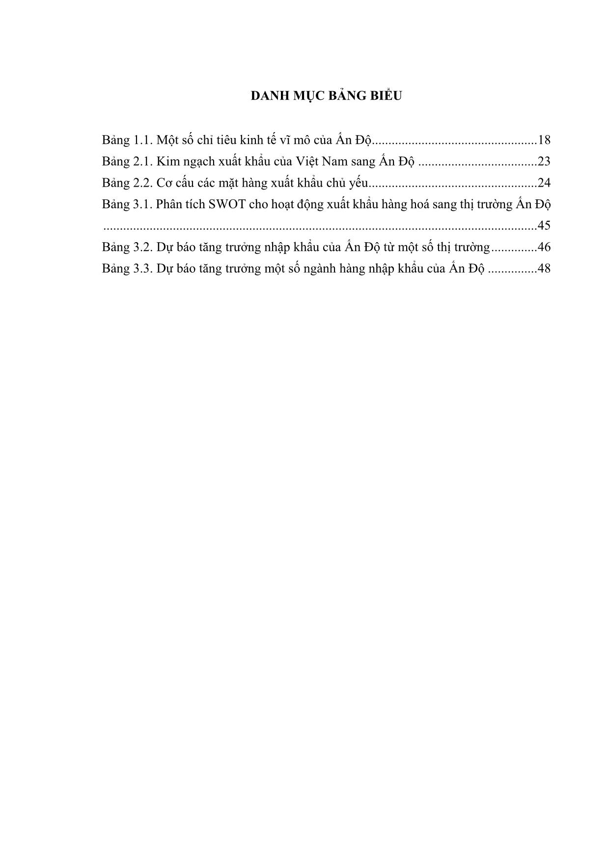 Tóm tắt Luận văn Giải pháp thúc đẩy xuất khẩu hàng hóa Việt Nam sang Ấn Độ trang 4
