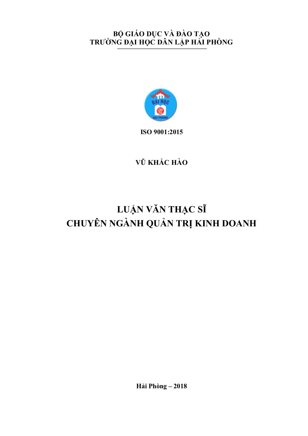 Tóm tắt Luận văn Một số giải pháp hoàn thiện công tác quản trị nhân lực tại cơ quan quận Kiến An thành phố Hải Phòng trang 1