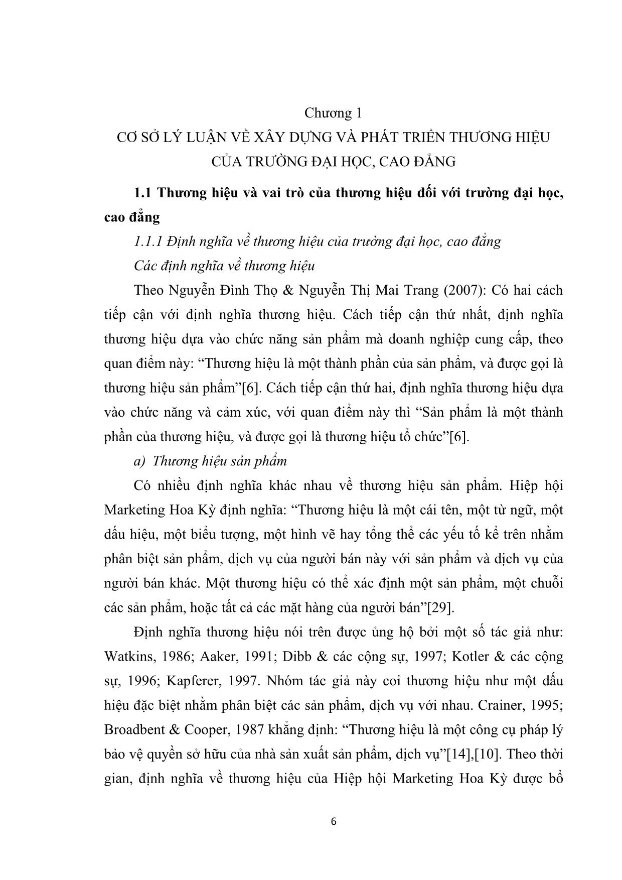 Tóm tắt Luận văn Xây dựng và phát triển thương hiệu của trường Cao đẳng Sư phạm trung ương trang 10