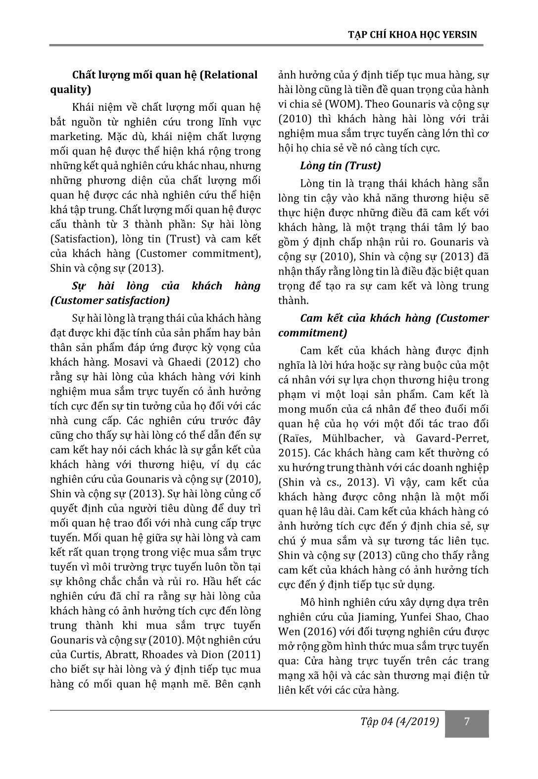 Mối quan hệ giữa chất lượng giao dịch, chất lượng mối quan hệ và lòng trung thành của khách hàng mua sắm trực tuyến trang 5