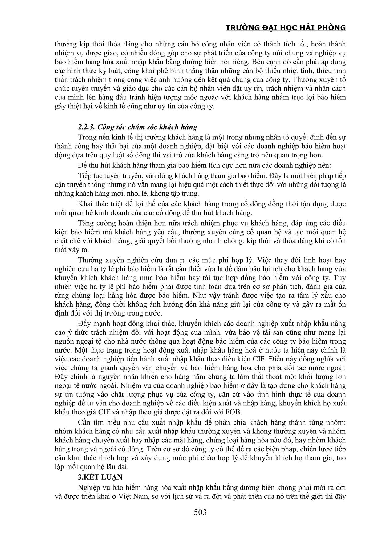 Một số biện pháp đẩy mạnh doanh thu phí bảo hiểm hàng hóa xuất nhập khẩu vận chuyển bằng đường biển ở Việt Nam trong giai đoạn hiện nay trang 8