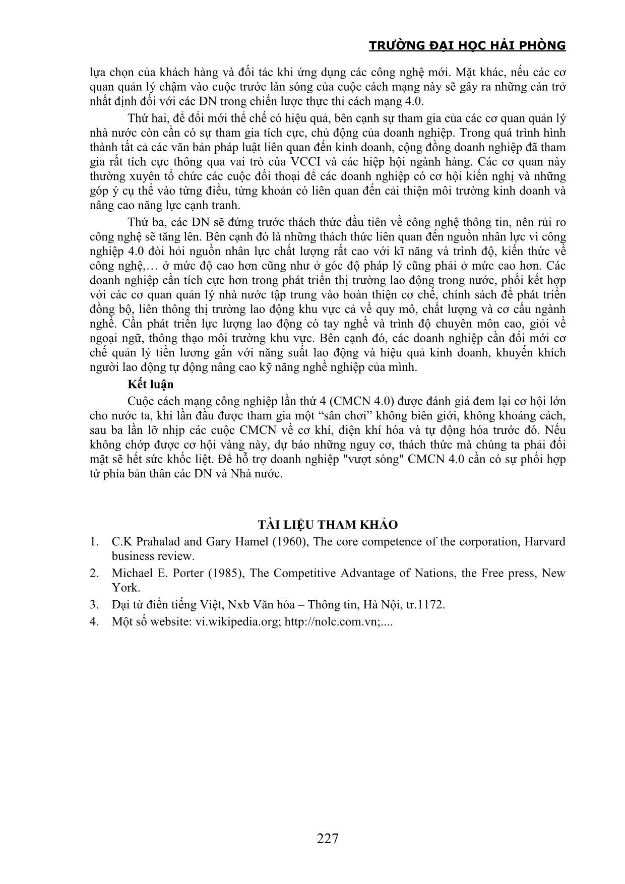Nâng cao năng lực cạnh tranh của các doanh nghiệp Việt Nam trong cuộc cách mạng công nghiệp 4.0 trang 7