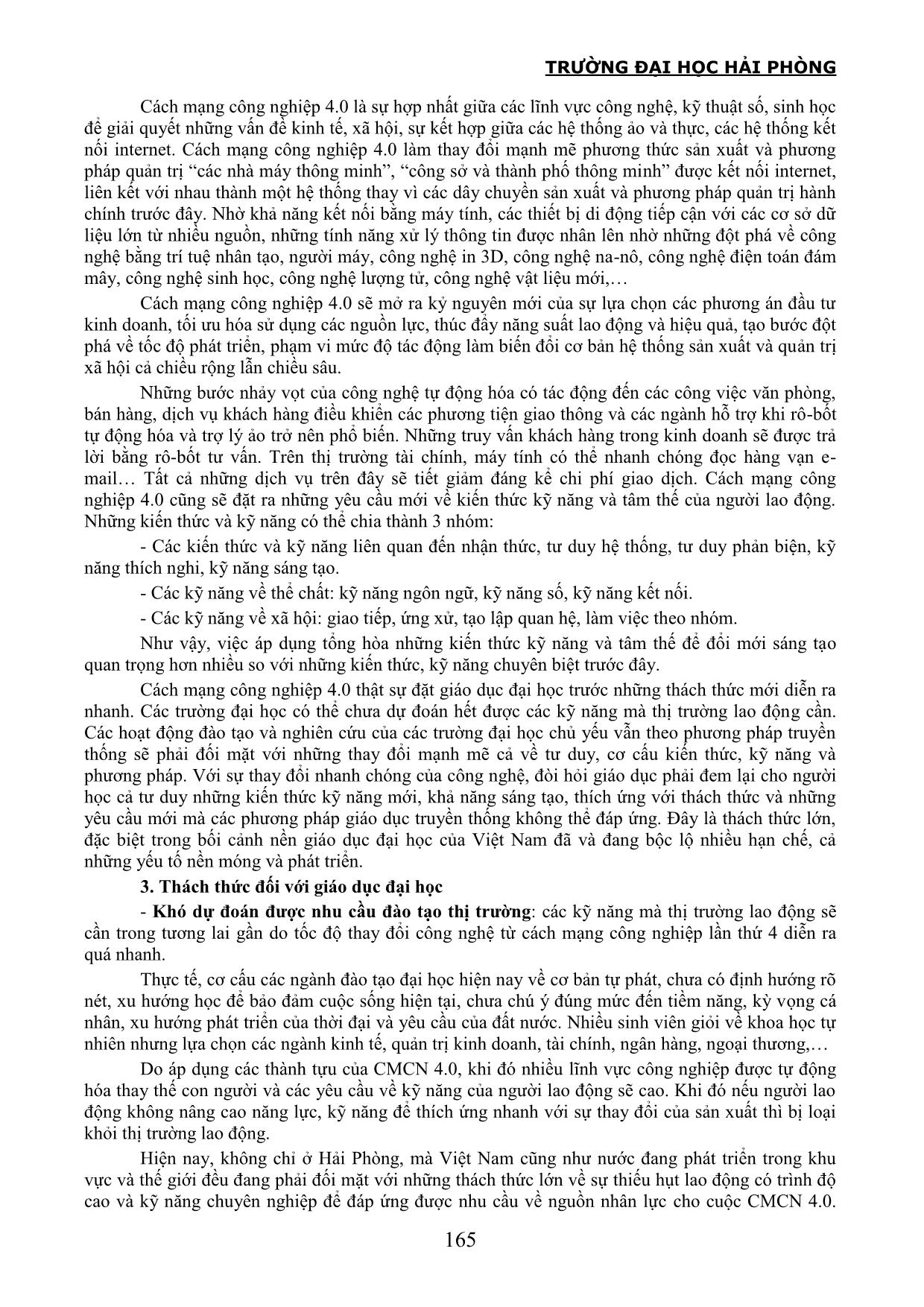 Nâng cao năng lực tiếp cận cuộc cách mạng công nghiệp lần thứ 4 – yêu cầu với đào tạo nguồn nhân lực đối với các trường Đại học trang 2
