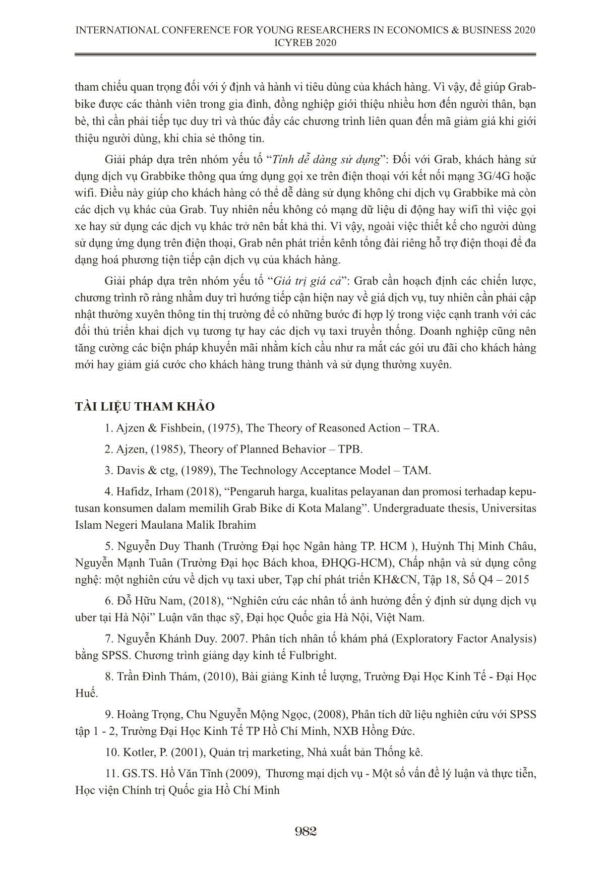 Nhân tố ảnh hưởng đến hành vi sử dụng dịch vụ xe ứng dụng công nghệ - Grabbike của sinh viên tại thành phố Huế trang 10