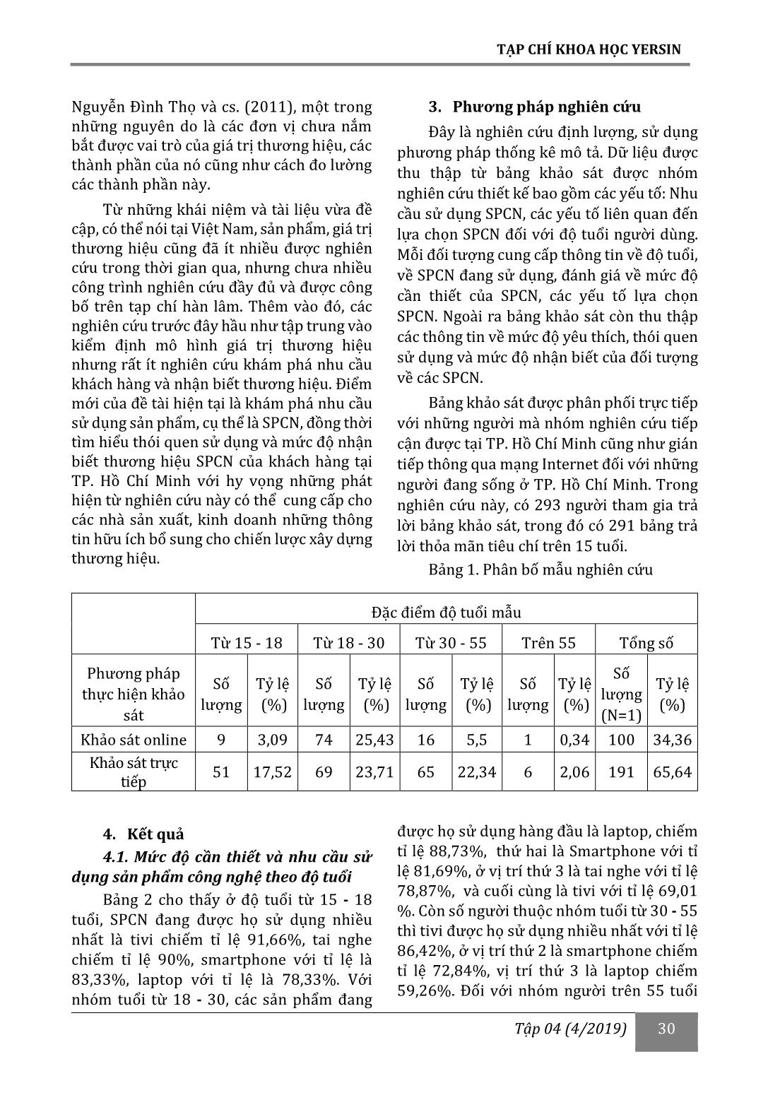 Nhu cầu, thói quen sử dụng và nhận biết thương hiệu các sản phảm công nghệ của khách hàng tại thành phố Hồ Chí Minh trang 4