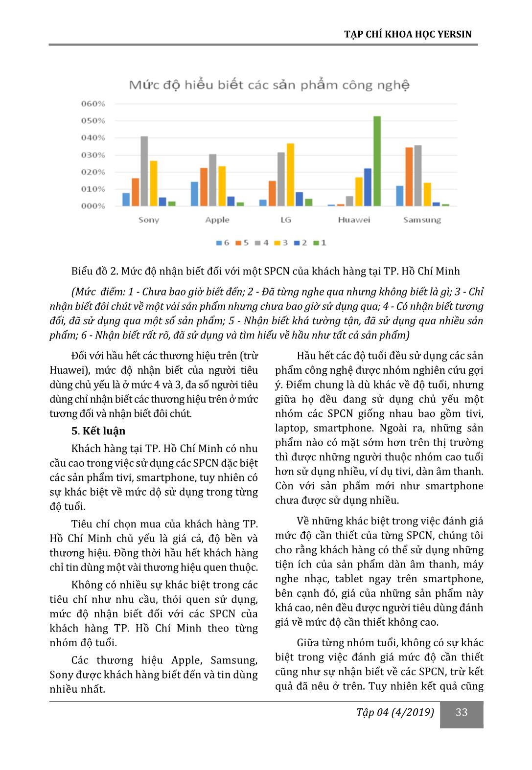 Nhu cầu, thói quen sử dụng và nhận biết thương hiệu các sản phảm công nghệ của khách hàng tại thành phố Hồ Chí Minh trang 7