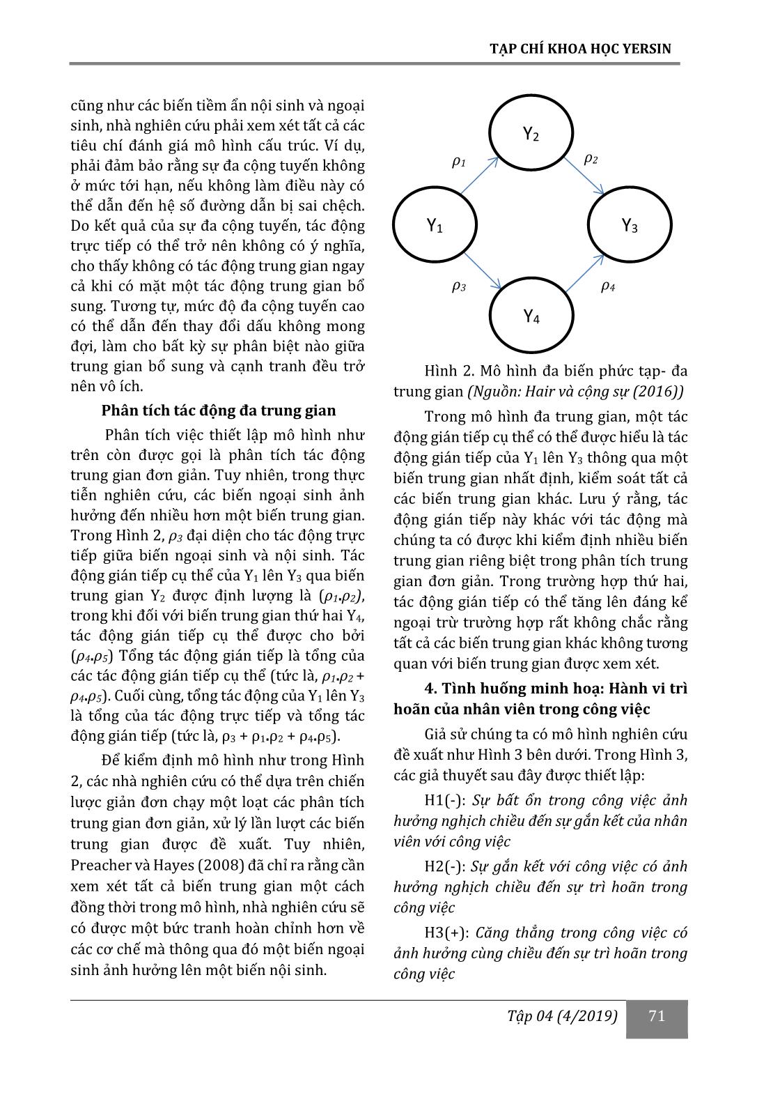 Phân tích vai trò trung gian/đa trung gian trong mô hình đa biến - Lý thuyết và tình huống minh hoạ: hành vi trì hoãn của nhân viên trong công việc trang 5