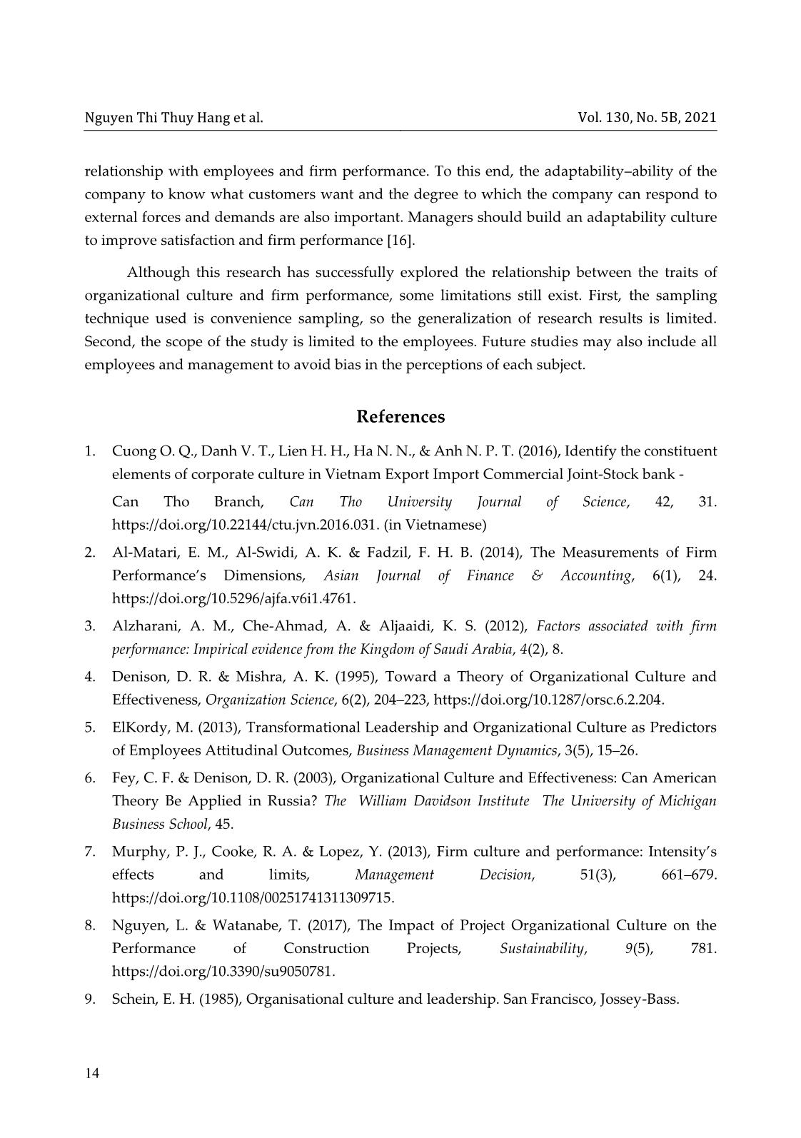 Relationship between organizational culture and firm performance: A case study in Viet Nam trang 10