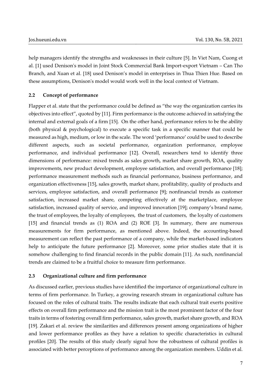 Relationship between organizational culture and firm performance: A case study in Viet Nam trang 3