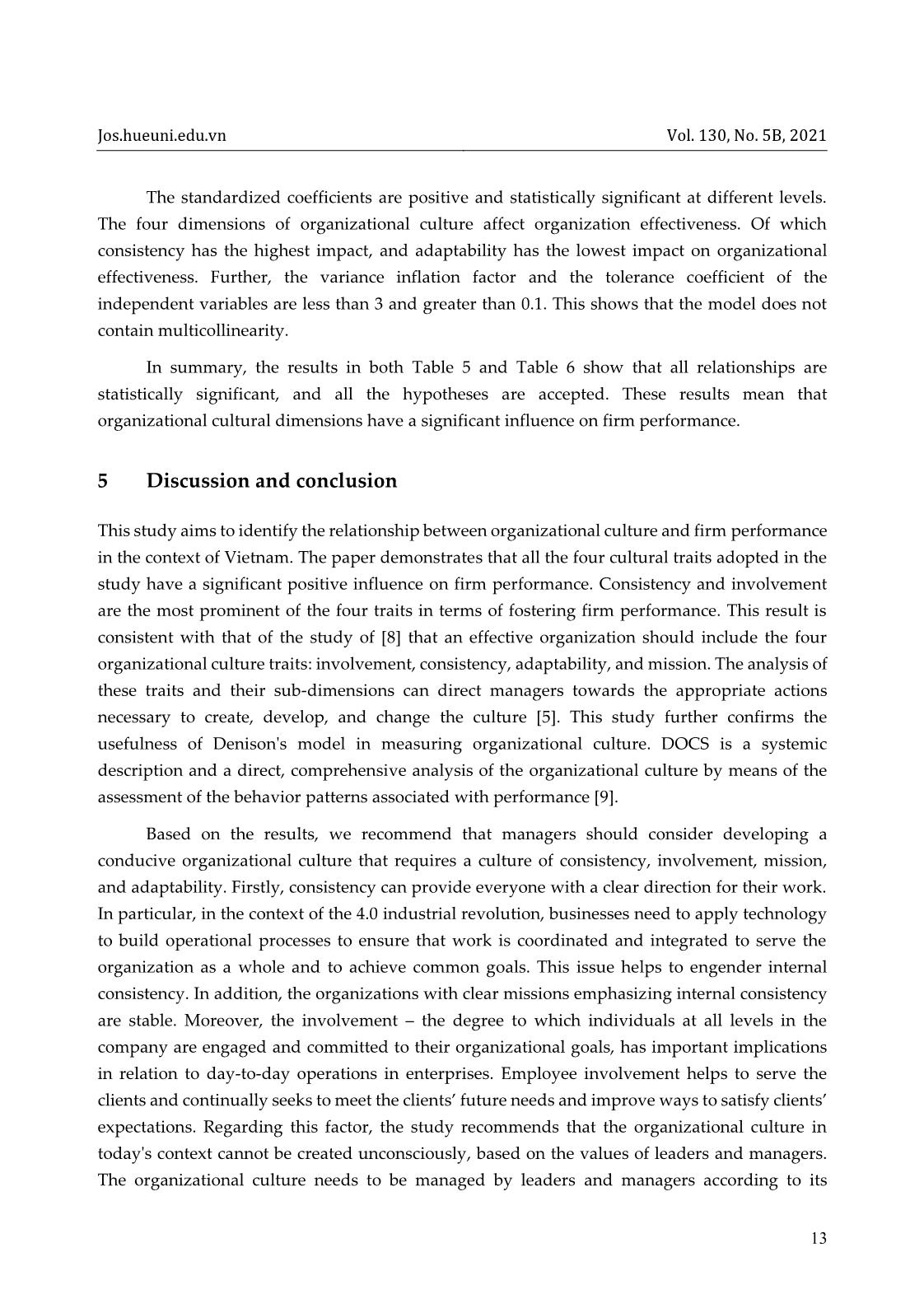 Relationship between organizational culture and firm performance: A case study in Viet Nam trang 9