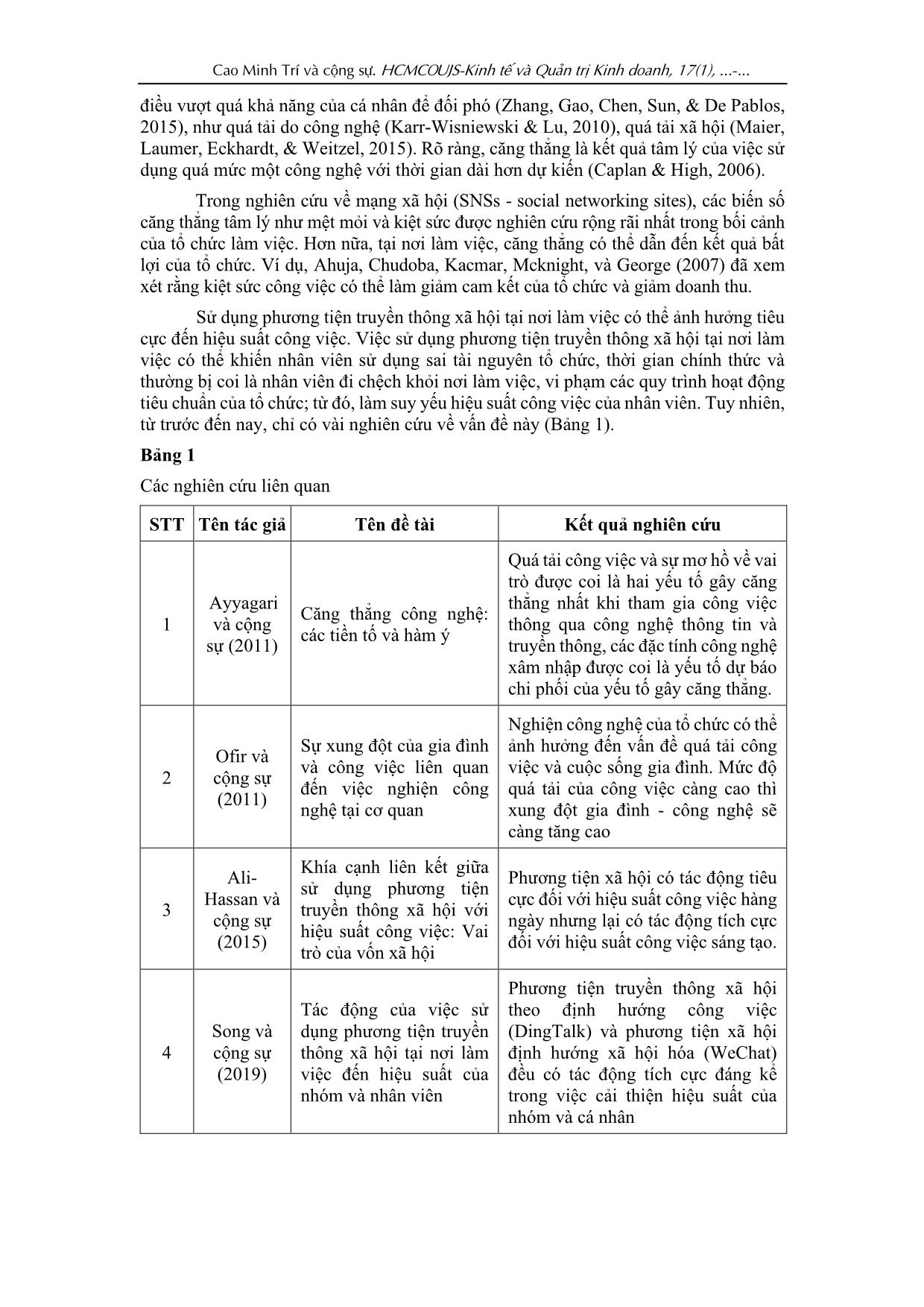 Sử dụng phương tiện truyền thông xã hội quá mức và hiệu suất công việc nhân viên ủy ban nhân dân quận Bình Thạnh, Thành phố Hồ Chí Minh trang 5