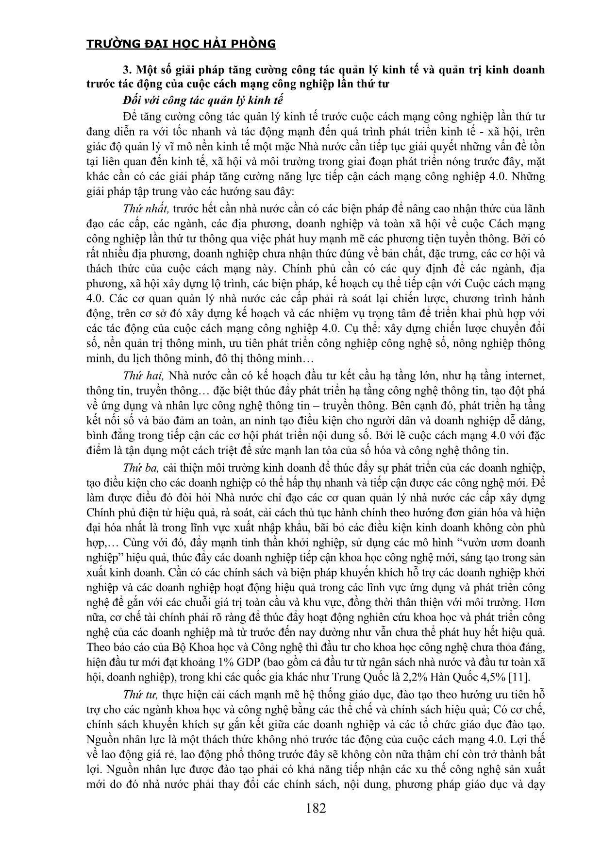 Tăng cường công tác quản lý kinh tế và quản trị kinh doanh ở Việt Nam trước tác động của cuộc cách mạng công nghiệp lần thứ tư trang 6