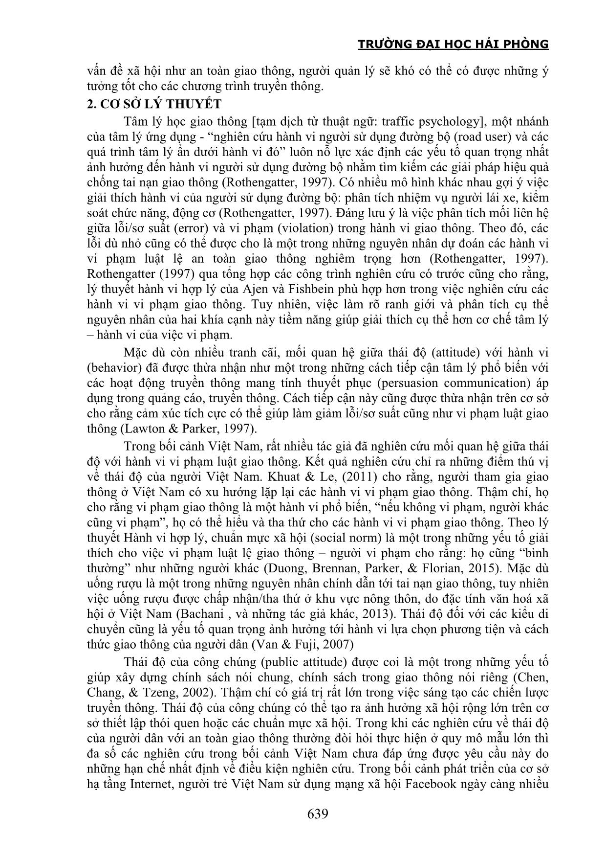 Thái độ của người dân với hành vi vi phạm luật lệ giao thông: Nghiên cứu trên dữ liệu lớn (big data) facebook tại Việt Nam trang 2
