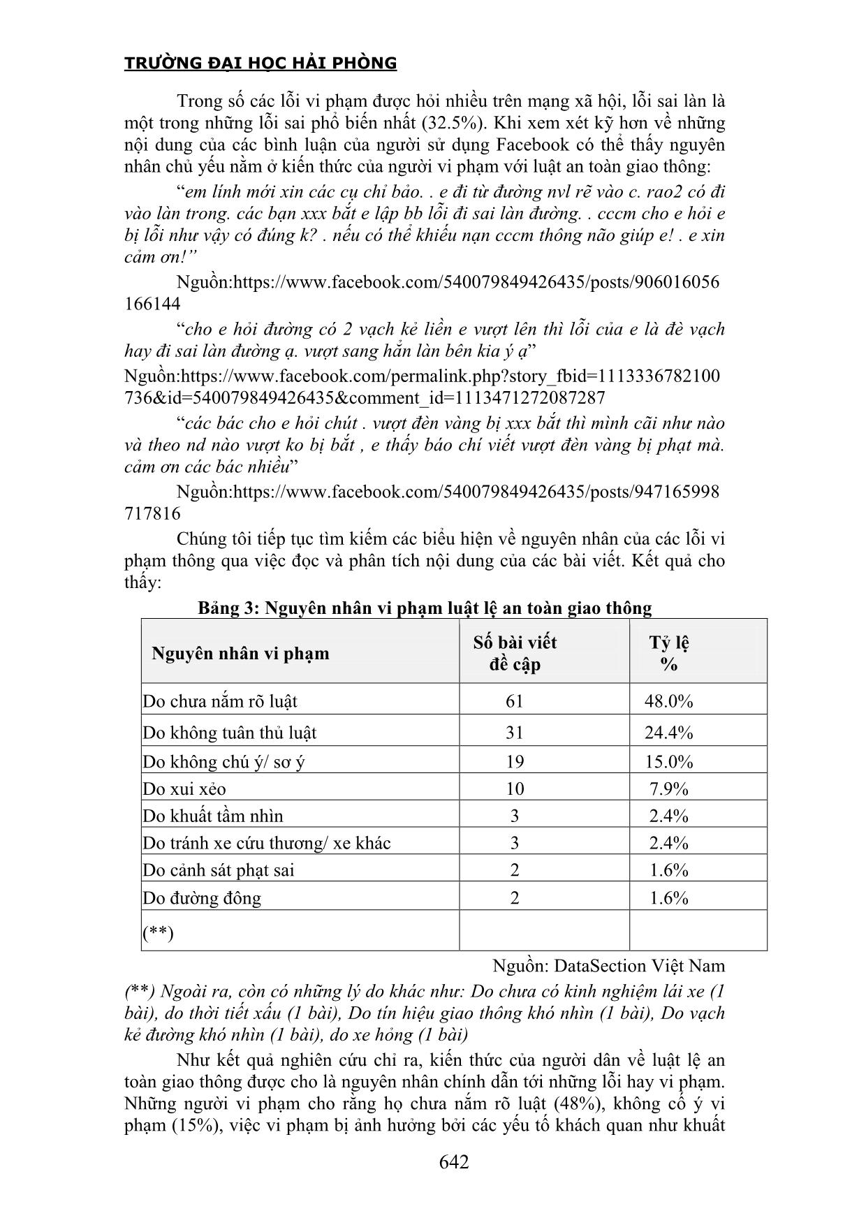 Thái độ của người dân với hành vi vi phạm luật lệ giao thông: Nghiên cứu trên dữ liệu lớn (big data) facebook tại Việt Nam trang 5