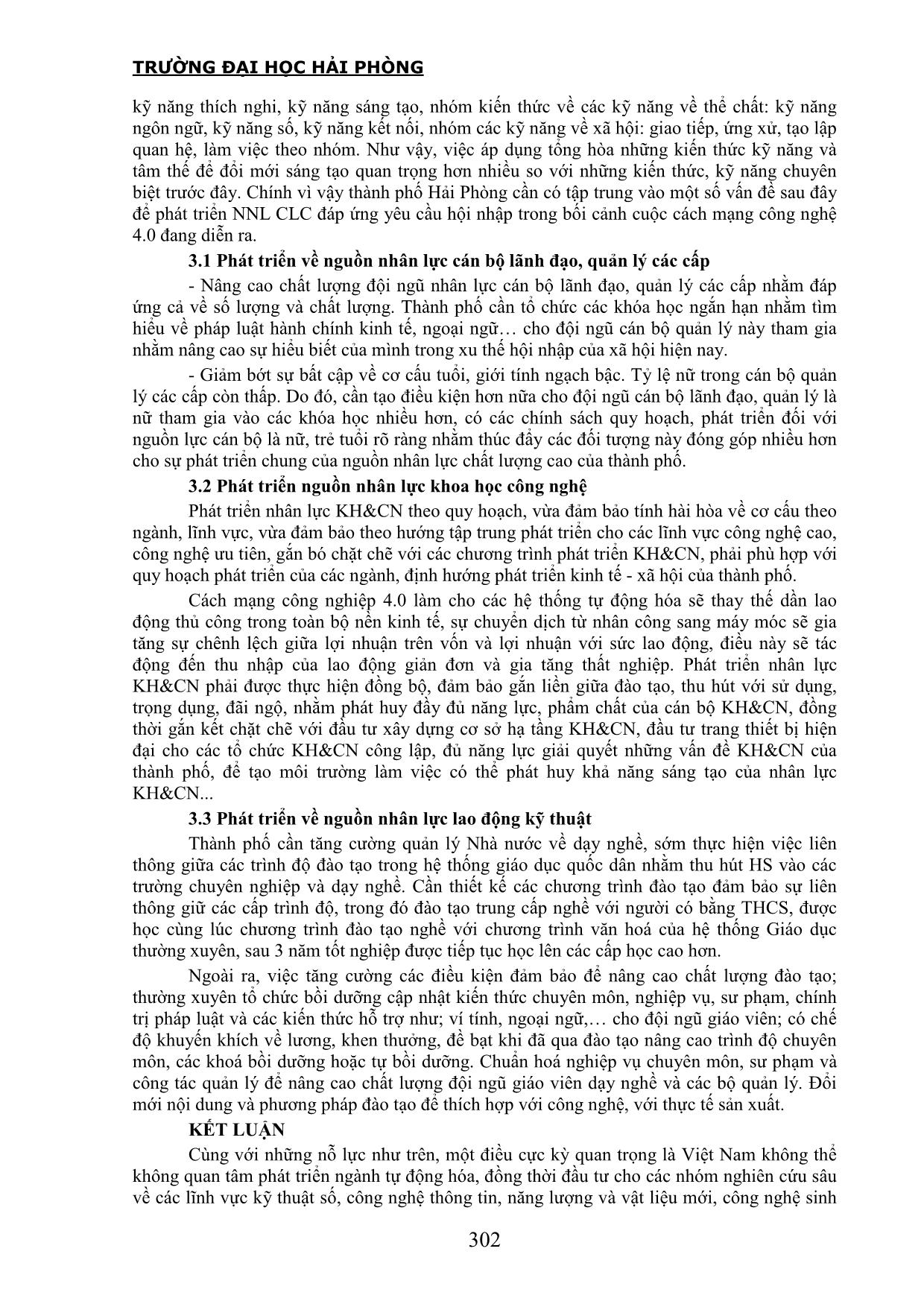 Thành phố Hải Phòng trong việc phát triển nguồn nhân lực chất lượng cao đáp ứng yêu cầu hội nhập trong cuộc cách mạng công nghệ 4.0 trang 5