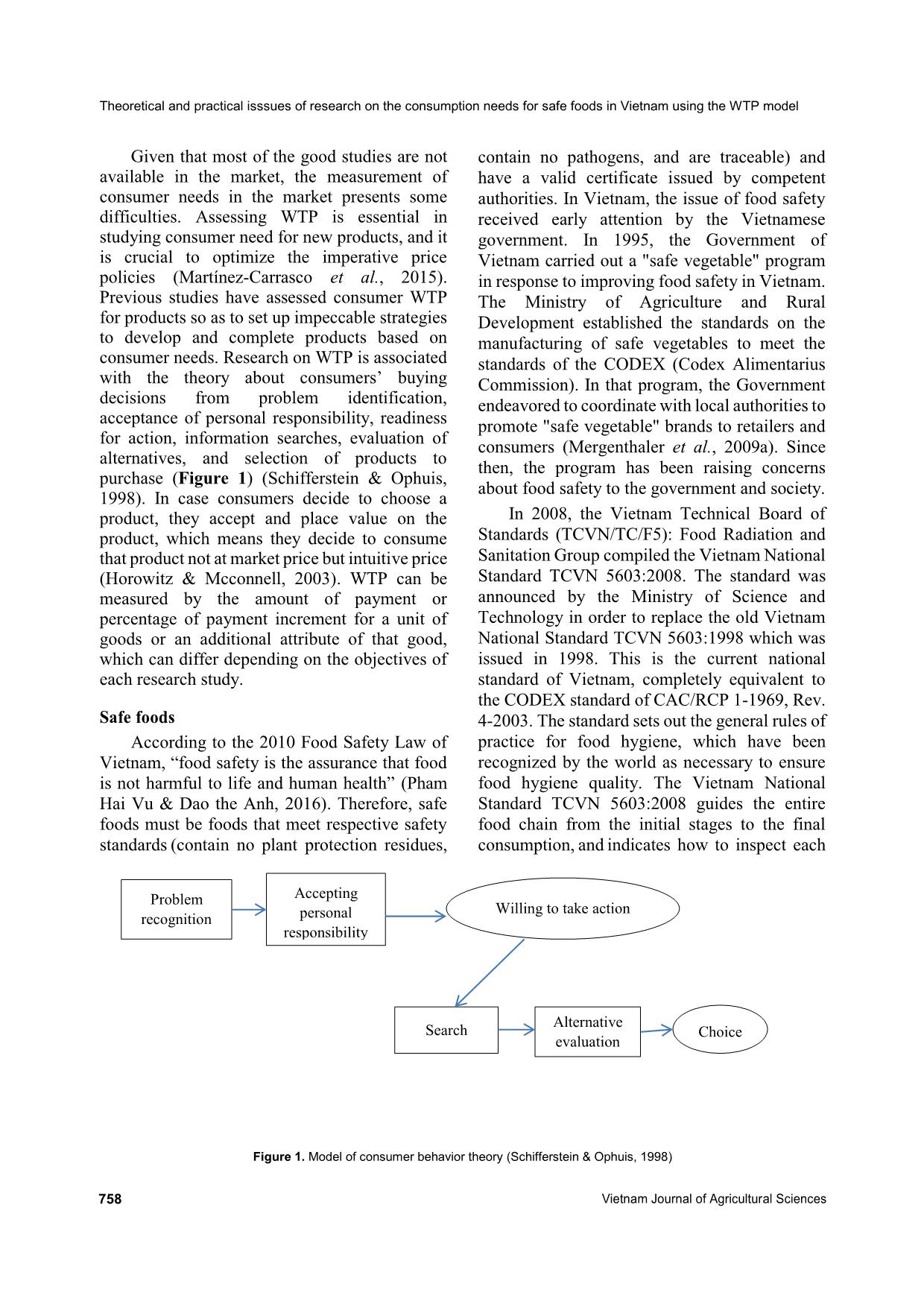 Theoretical and practical issues of research on the consumption needs for safe foods in Viet Nam using the willingness to pay model trang 3