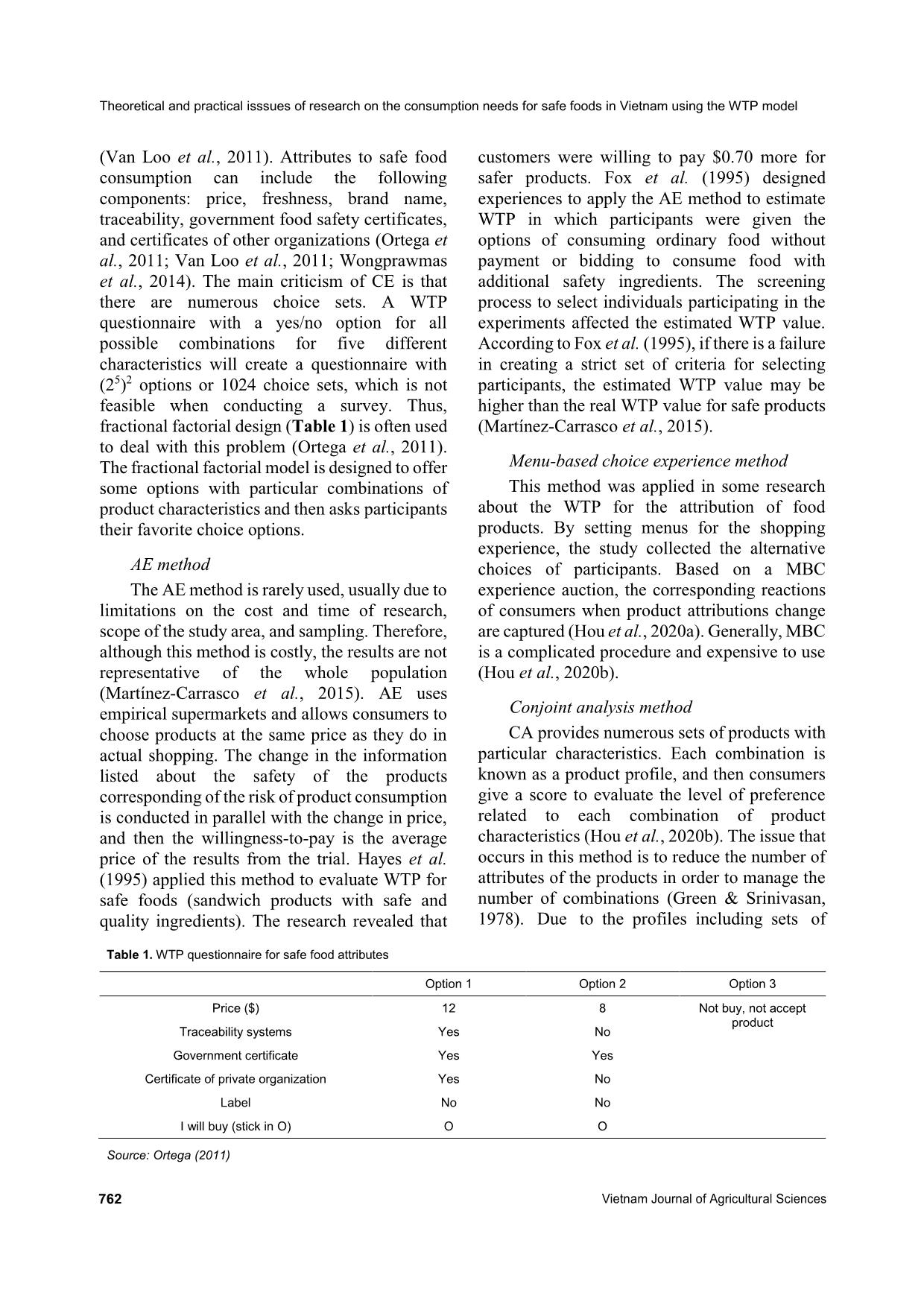 Theoretical and practical issues of research on the consumption needs for safe foods in Viet Nam using the willingness to pay model trang 7