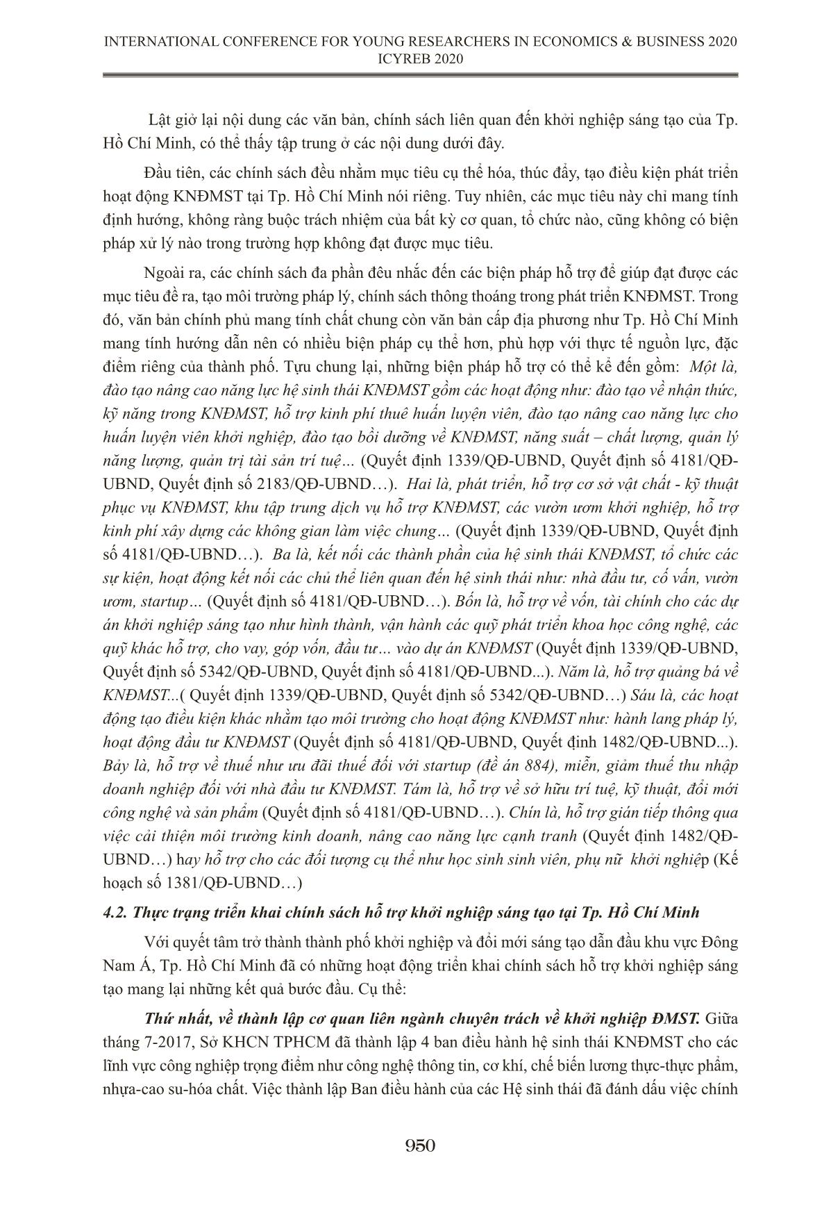 Thực trạng cơ chế hỗ trợ khởi nghiệp đổi mới sáng tạo được ban hành và vận dụng ở thành phố Hồ Chí Minh trang 8
