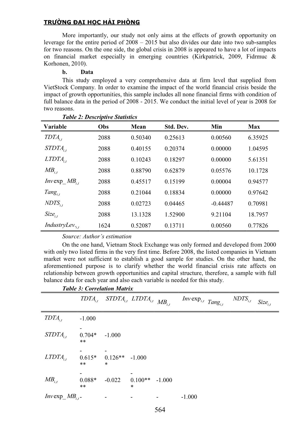 Growth option and capital structure: Evidence from an emerging markets trang 7