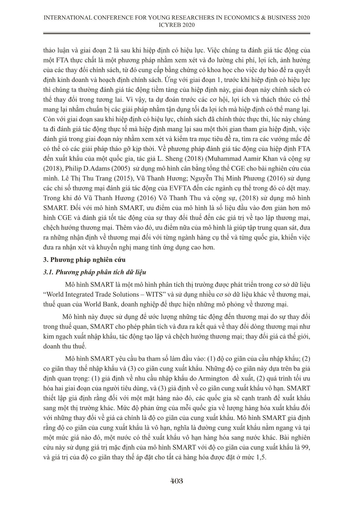 Ứng dụng mô hình Smart đánh giá tác động của Evfta đến hoạt động xuất khẩu hàng dệt may của Việt Nam trang 4