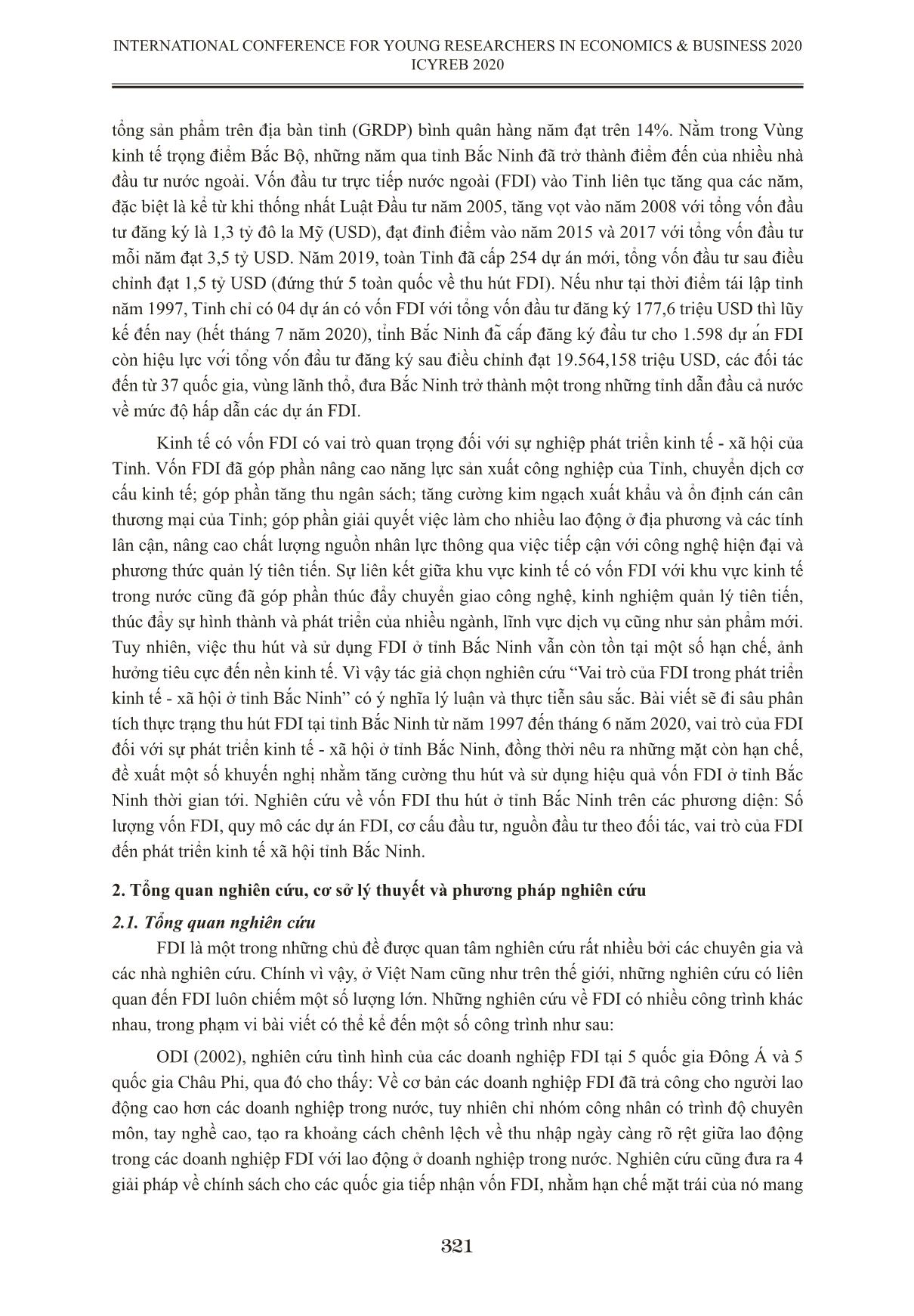 Vai trò của đầu tư trực tiếp nước ngoài trong phát triển kinh tế - xã hội ở tỉnh Bắc Ninh trang 2