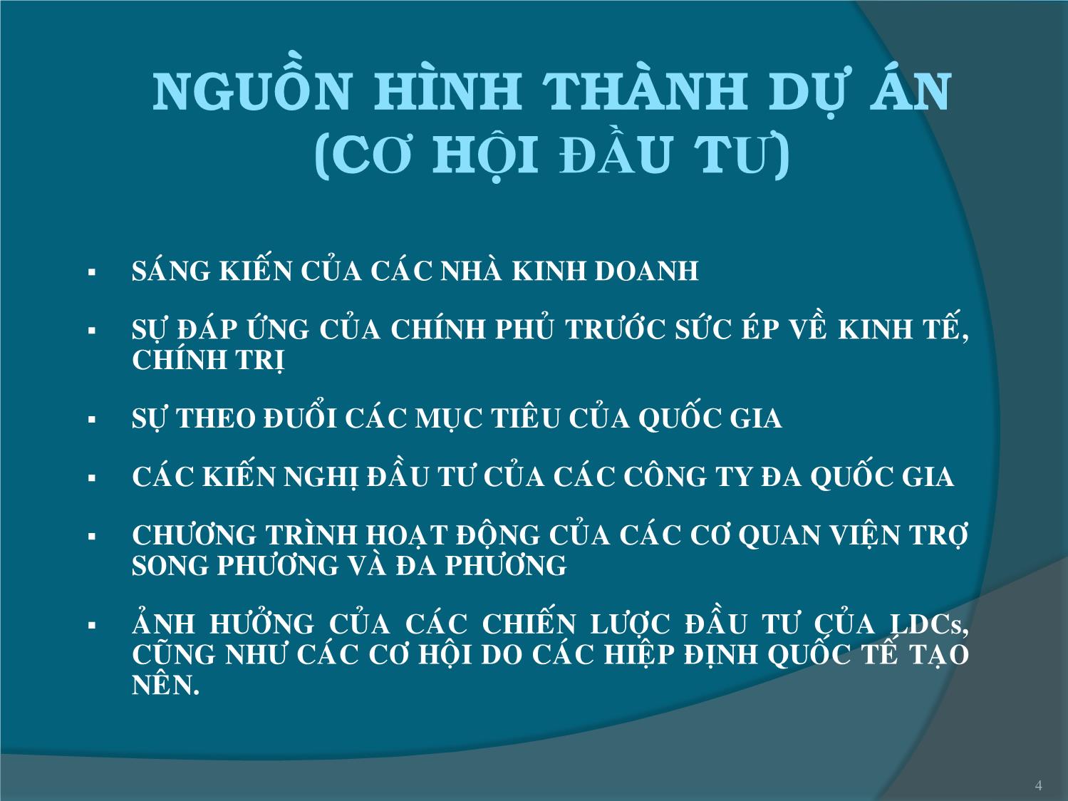 Bài giảng Chu trình của dự án đầu tư trang 4