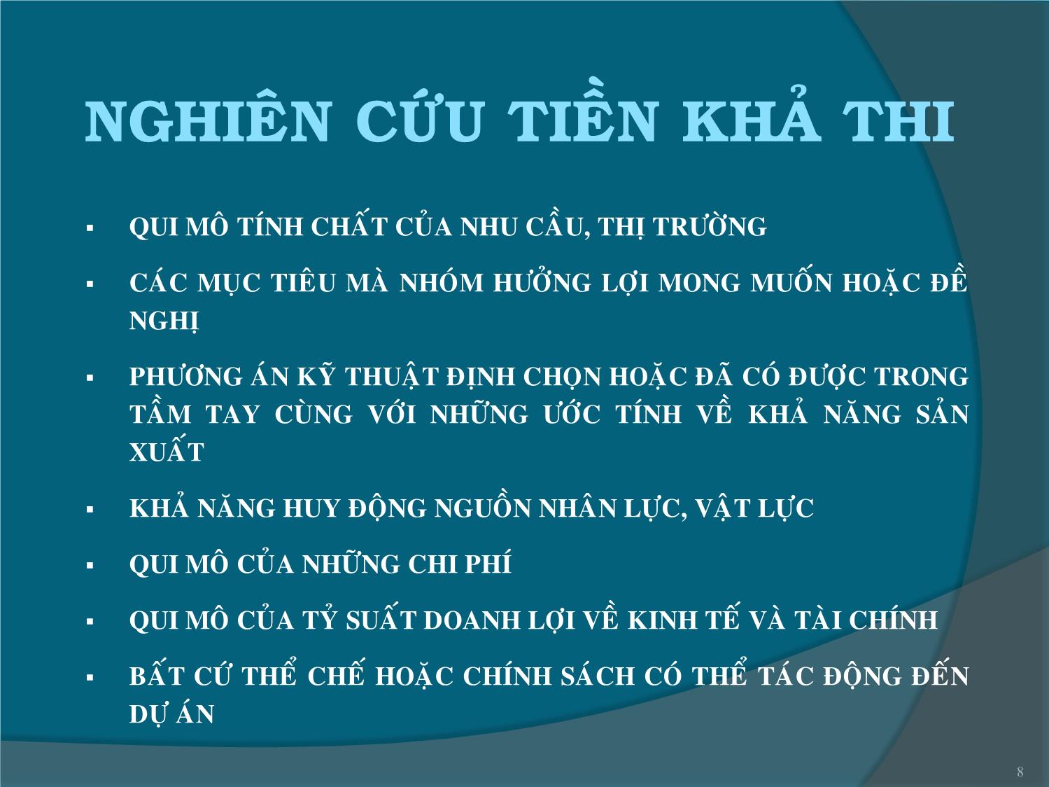 Bài giảng Chu trình của dự án đầu tư trang 8