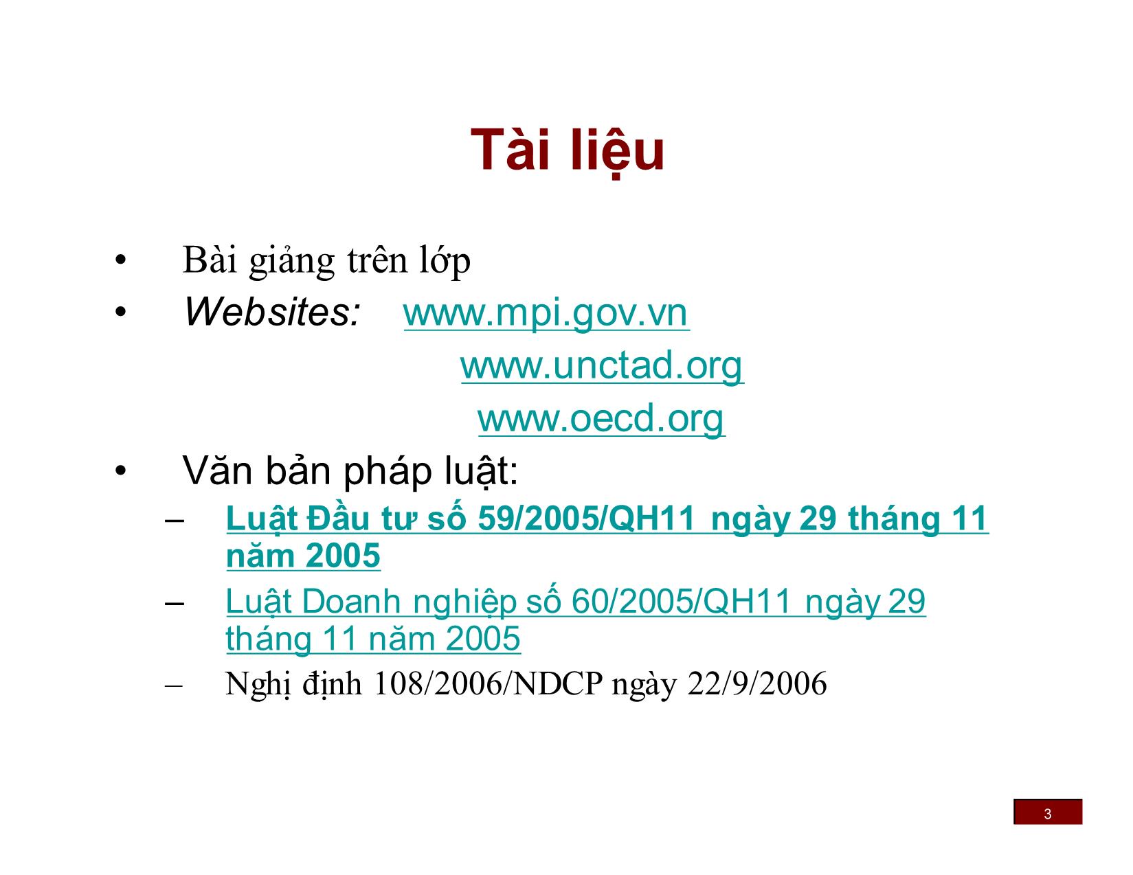 Bài giảng Đầu tư nước ngoài - Chương 1: Tổng quan về đầu tư nước ngoài - Phan Thị Vân trang 3