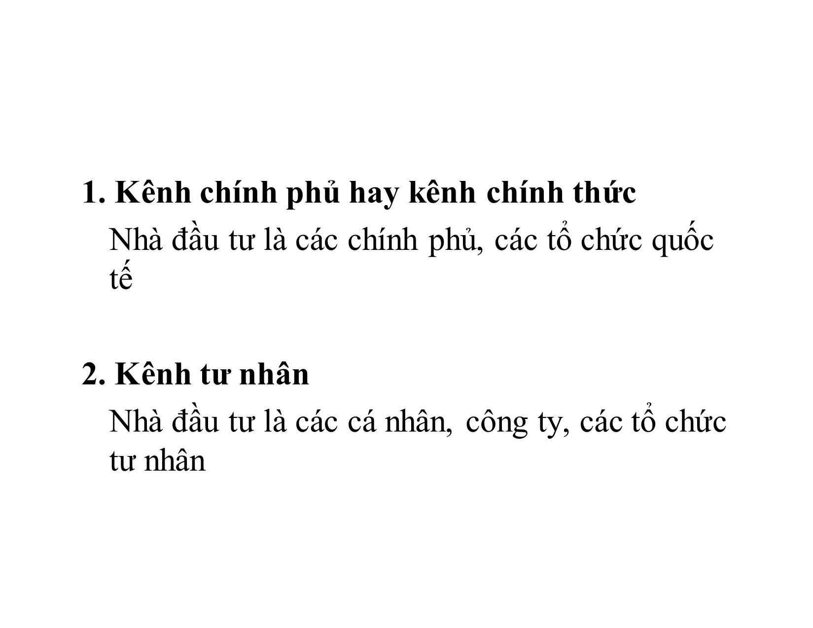 Bài giảng Đầu tư nước ngoài - Chương 2: Phân loại đầu tư nước ngoài - Phan Thị Vân trang 2