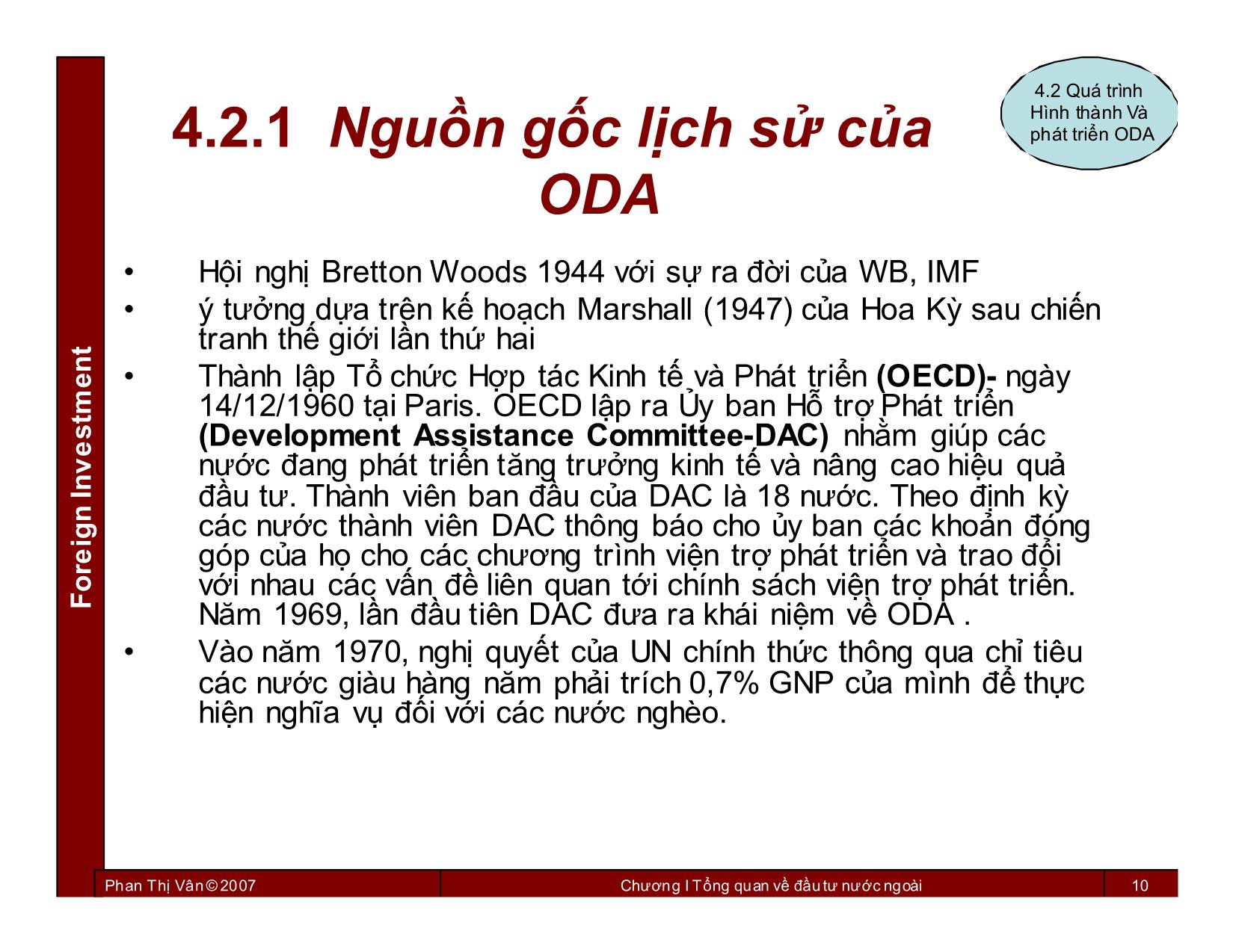 Bài giảng Đầu tư nước ngoài - Chương 4: Hỗ trợ phát triển chính thức - Phan Thị Vân trang 10