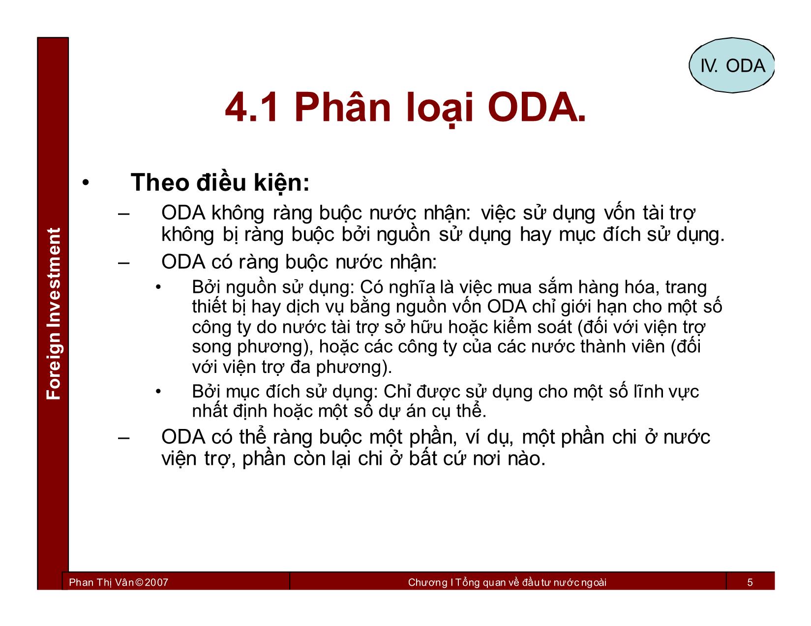 Bài giảng Đầu tư nước ngoài - Chương 4: Hỗ trợ phát triển chính thức - Phan Thị Vân trang 5