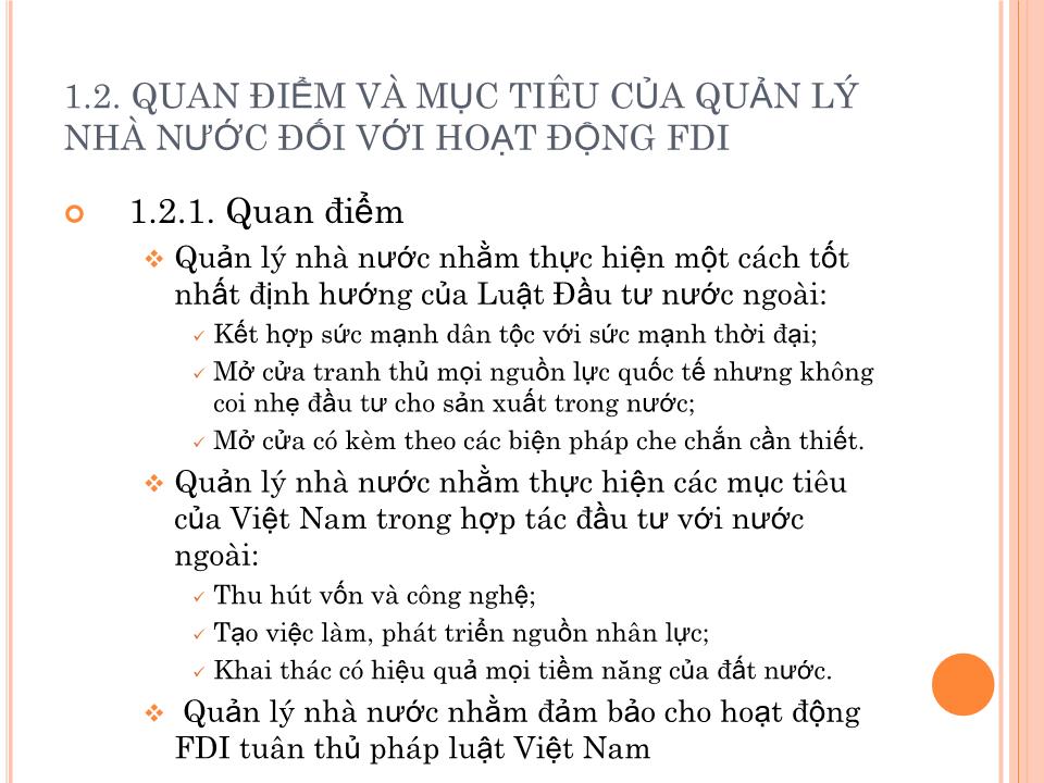 Bài giảng Đầu tư nước ngoài và chuyển giao công nghệ - Chương 3: Quản lý nhà nước hoạt động đầu tư trực tiếp nước ngoài trang 4