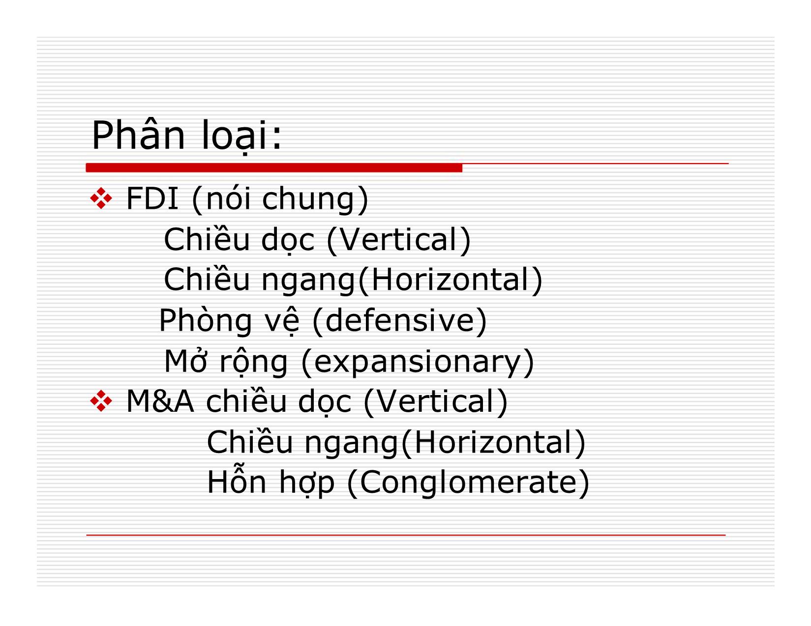 Bài giảng Đầu tư quốc tế - Chương 2: Đầu tư trực tiếp nước ngoài trang 8