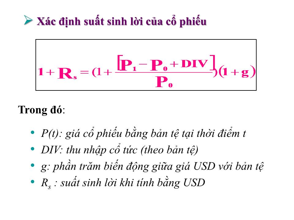 Bài giảng Đầu tư quốc tế - Chương 2: Đa dạng hóa đầu tư gián tiếp quốc tế - Huỳnh Thị Thúy Giang trang 9