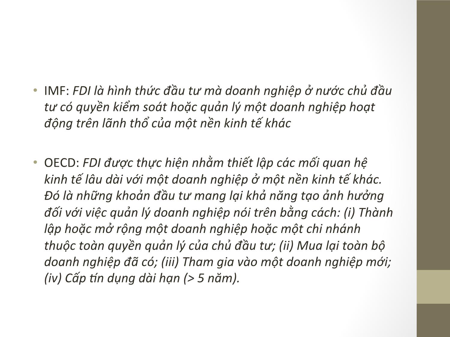 Bài giảng Đầu tư quốc tế - Chương 2: Các hình thức đầu tư quốc tế - Phạm Thành Hiền Thục trang 4