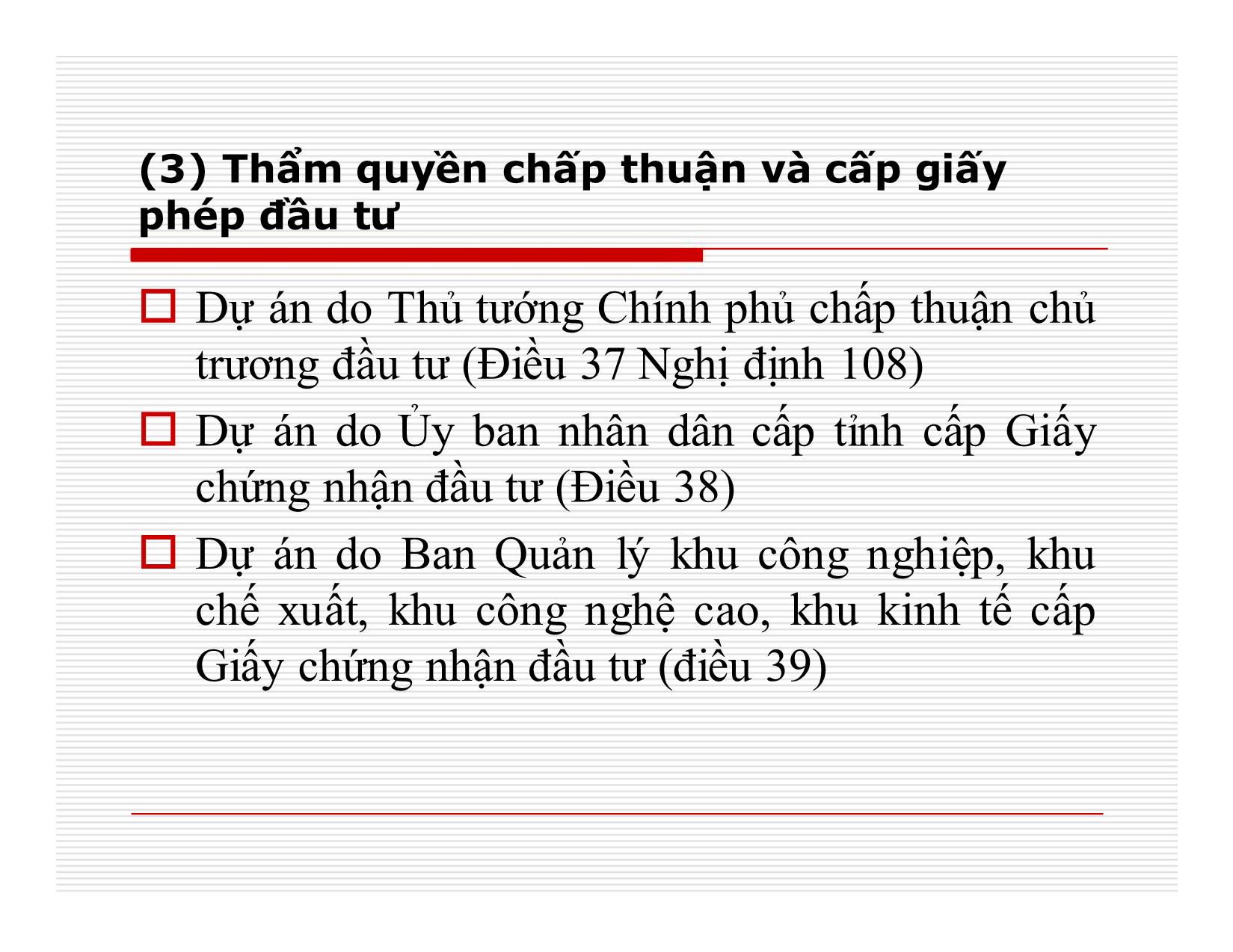 Bài giảng Đầu tư quốc tế - Chương 3: Hình thành, thẩm định, cấp giấy phép đầu tư trang 5