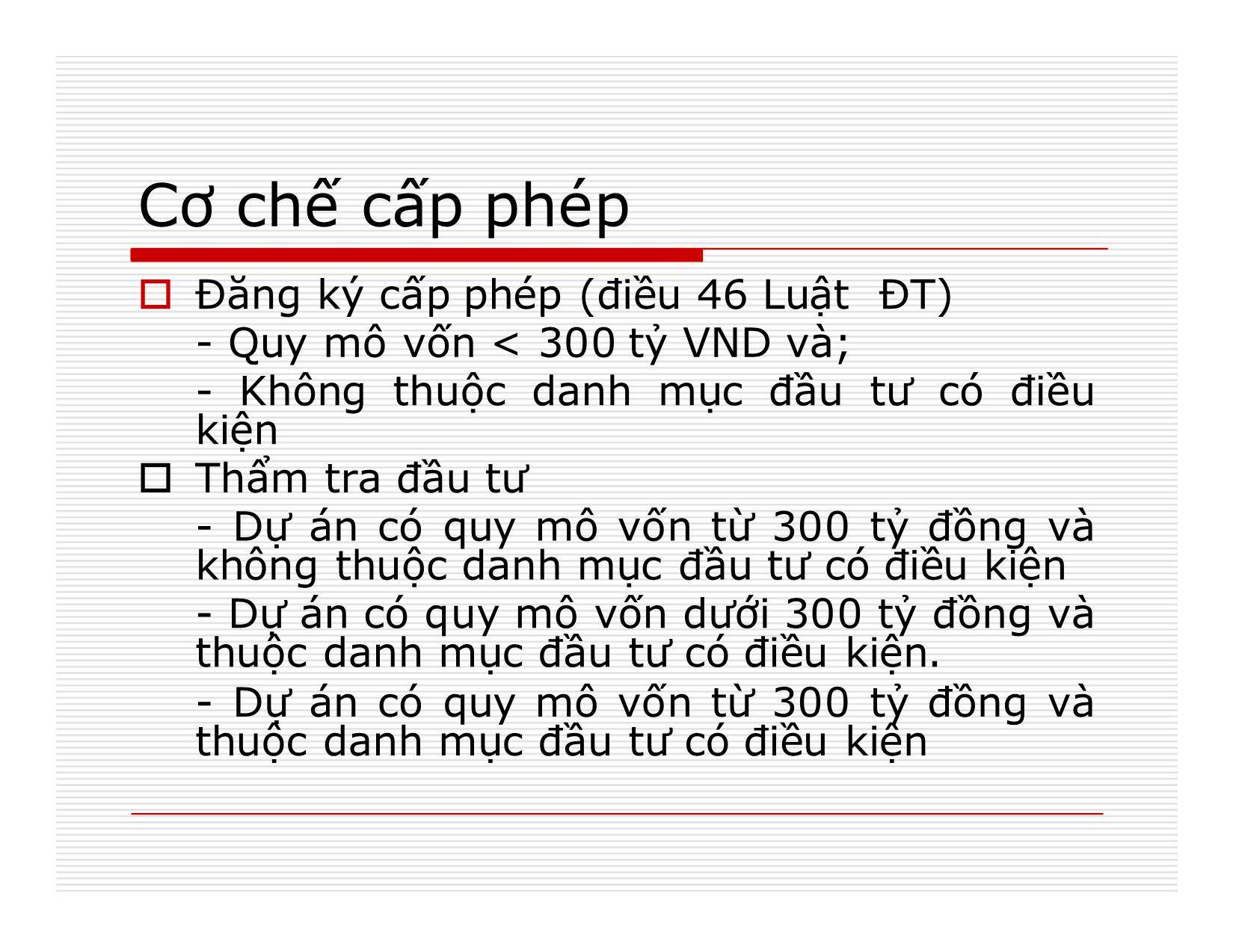 Bài giảng Đầu tư quốc tế - Chương 3: Hình thành, thẩm định, cấp giấy phép đầu tư trang 6