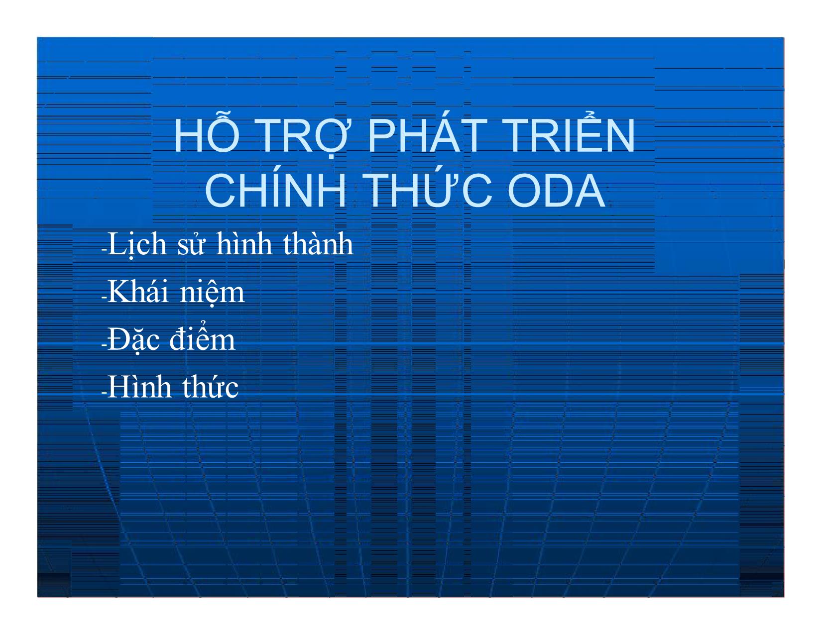 Bài giảng Đầu tư quốc tế - Chương 4: Hỗ trợ phát triển chính thức ODA trang 1