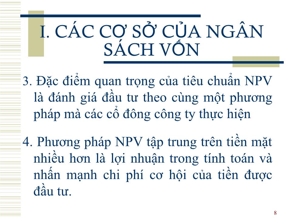 Bài giảng Đầu tư quốc tế - Chương 5: Ngân sách vốn cho công ty đa quốc gia - Huỳnh Thị Thúy Giang trang 8