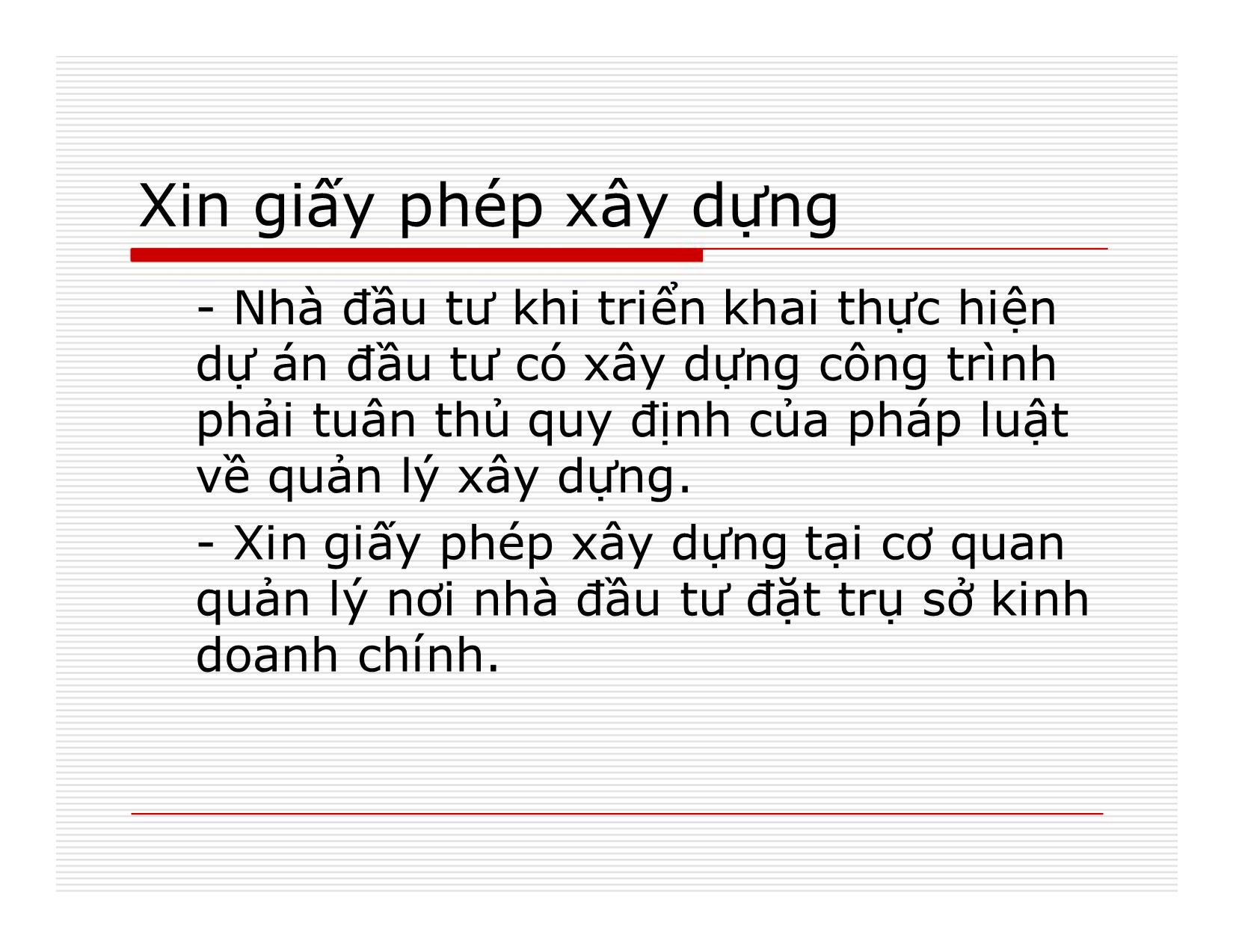 Bài giảng Đầu tư quốc tế - Chương 5: Quản lý nhà nước trong giai đoạn triển khai, thực hiện dự án đầu tư trang 3