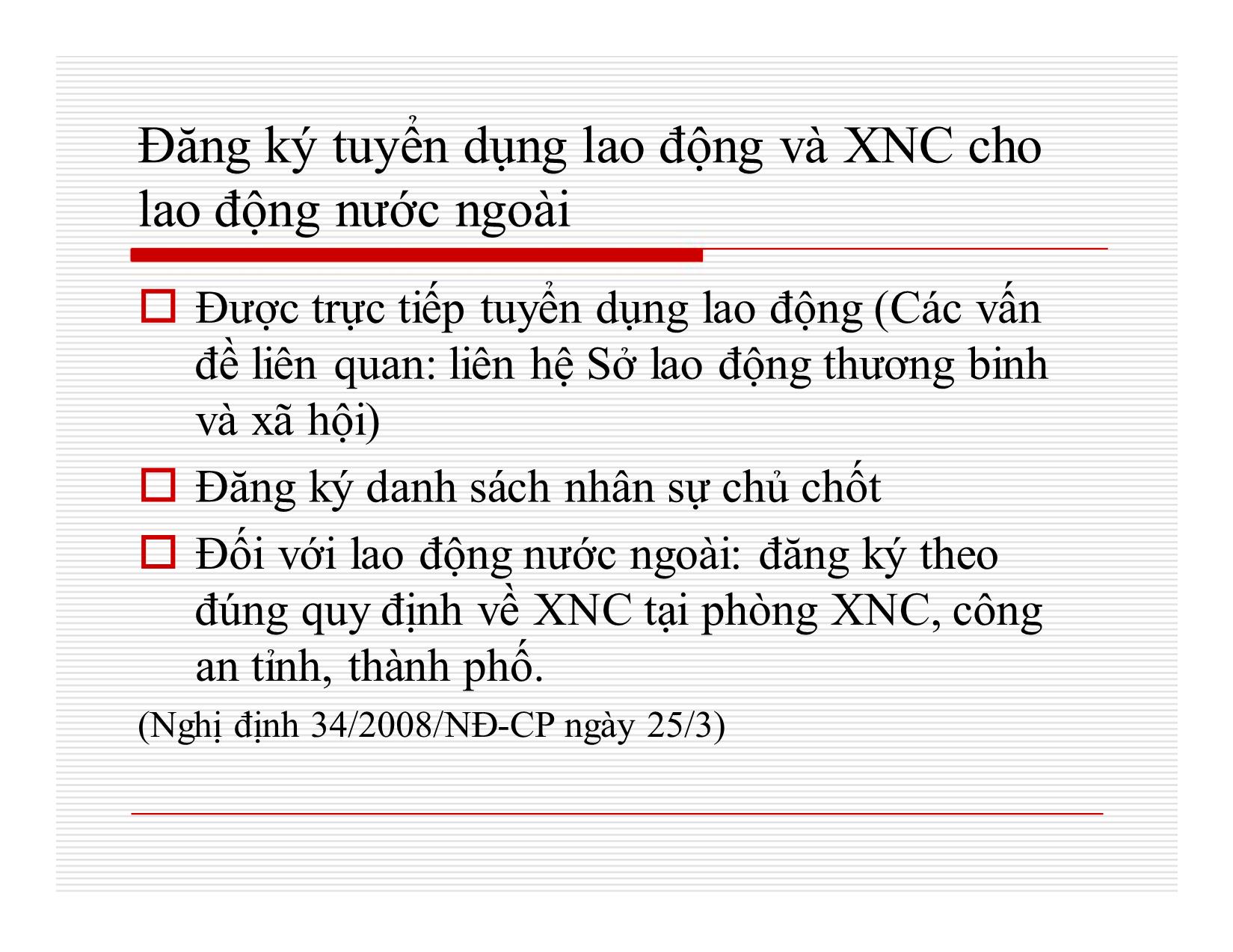 Bài giảng Đầu tư quốc tế - Chương 5: Quản lý nhà nước trong giai đoạn triển khai, thực hiện dự án đầu tư trang 8