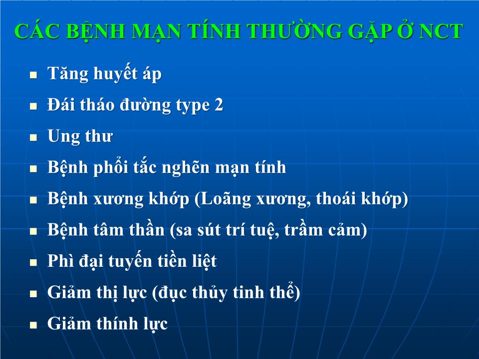 Bài giảng Nguyên tắc khám bệnh ở người cao tuổi trang 3