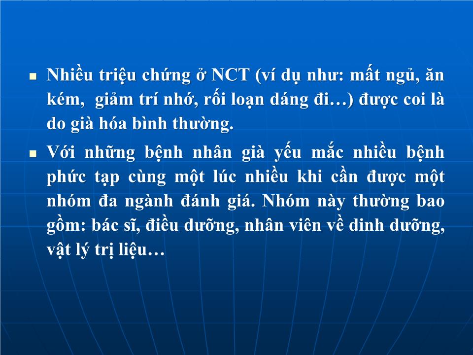 Bài giảng Nguyên tắc khám bệnh ở người cao tuổi trang 5