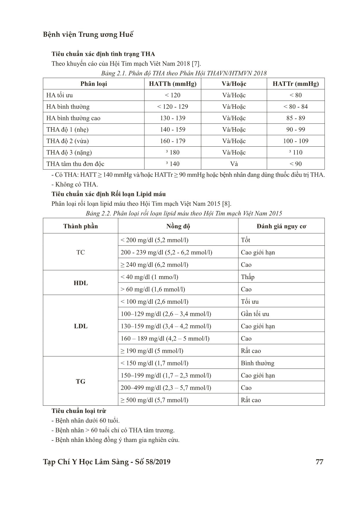 Đặc điểm trị số huyết áp và chỉ số lipid máu ở bệnh nhân tăng huyết áp tâm thu đơn độc trang 3